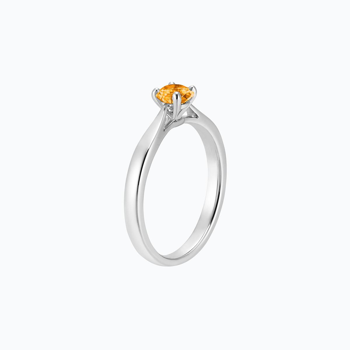 Solitaire Romance Saphir Mandarine 4.5 mm