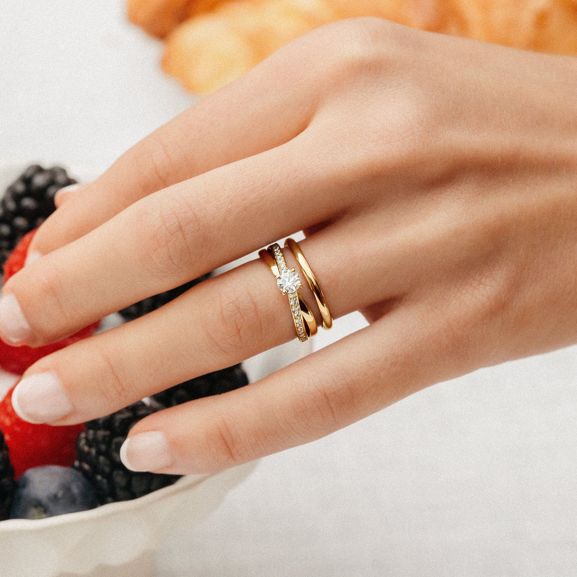 Femme Diamant Bague Fiancaille Femme Alliance Doigt Femme Alliance