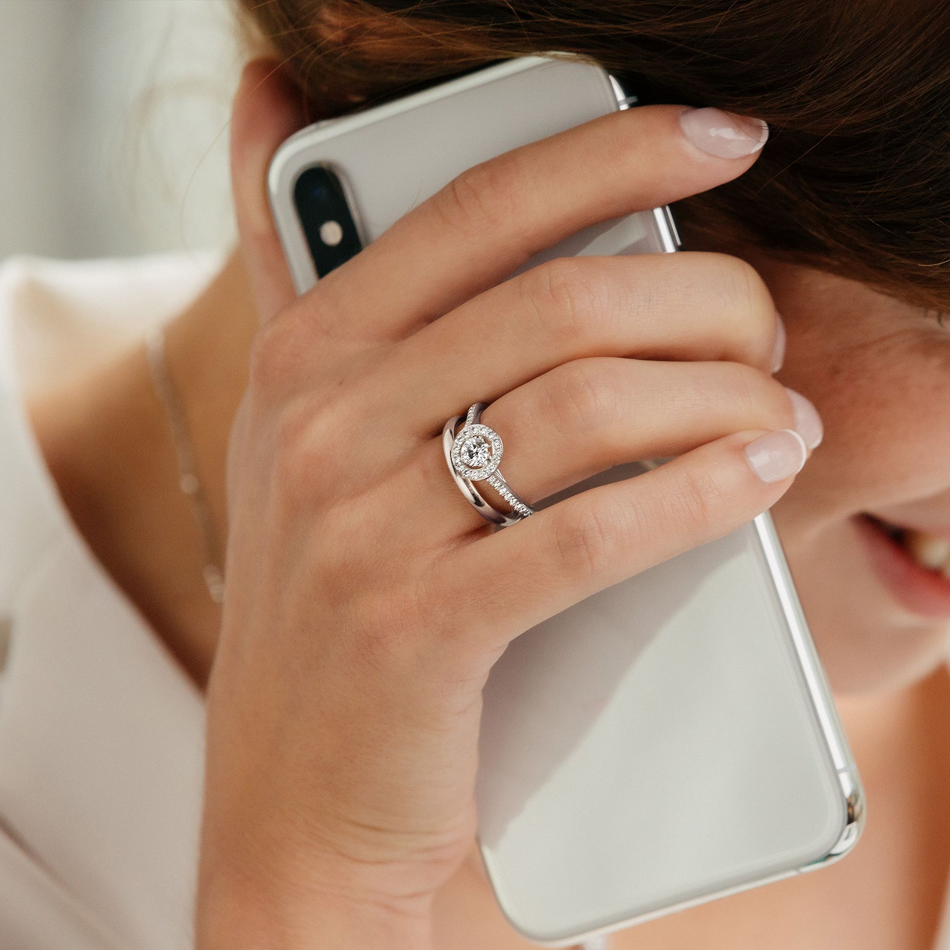 Femme Diamant Bague Fiancaille Femme Alliance Doigt Femme Alliance