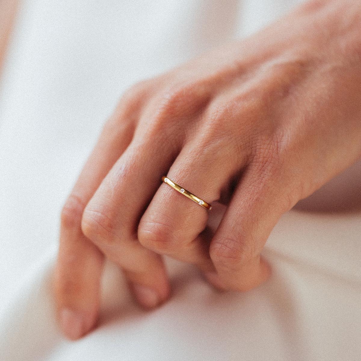 Alliance Demi Jonc 8 Diamants