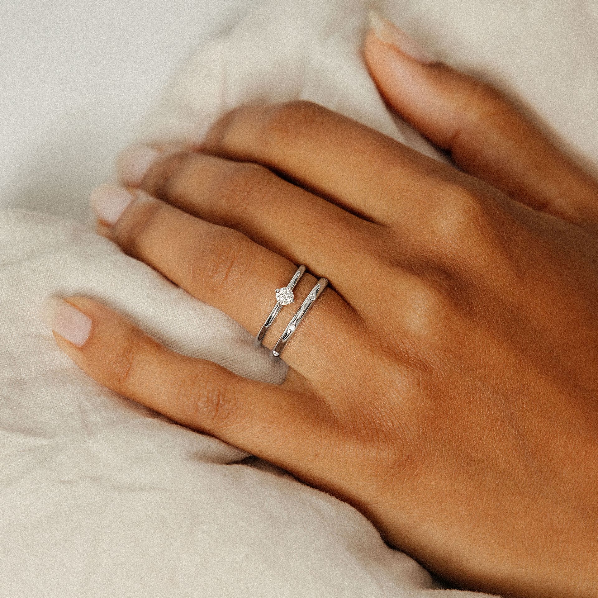 Alliance Demi Jonc Diamants