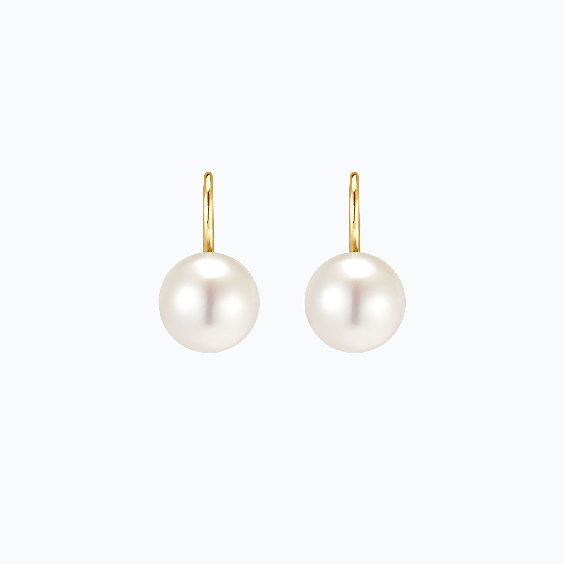 Boucles D'oreilles Dormeuses En Perles De Culture D'eau Douce - Or 14k Plaqué - Neuf