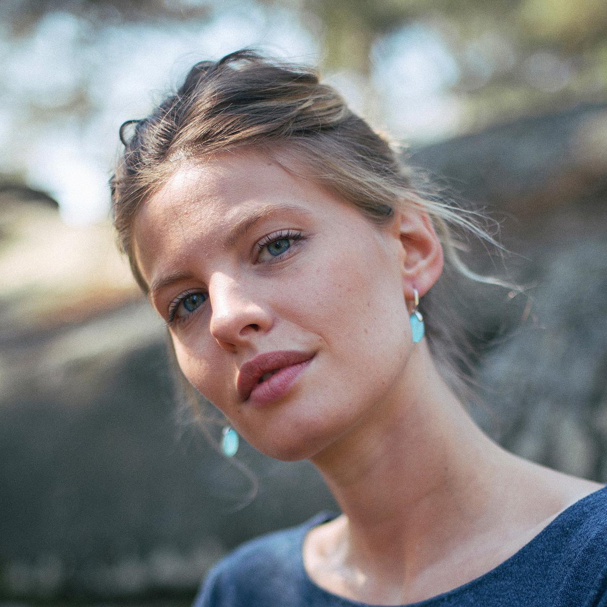 Pendants Paradis Calcédoine Bleue