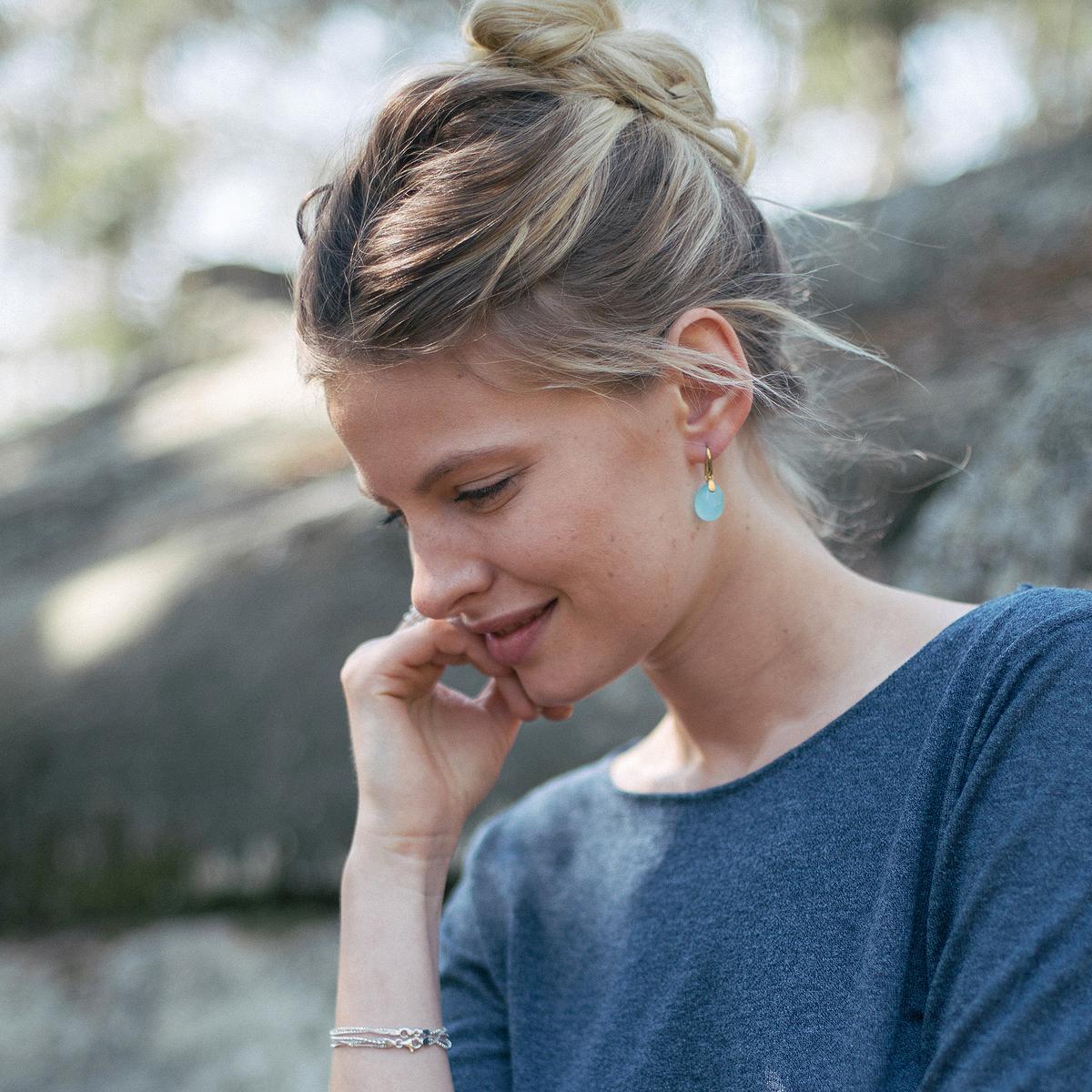 Pendants Paradis Calcédoine Bleue