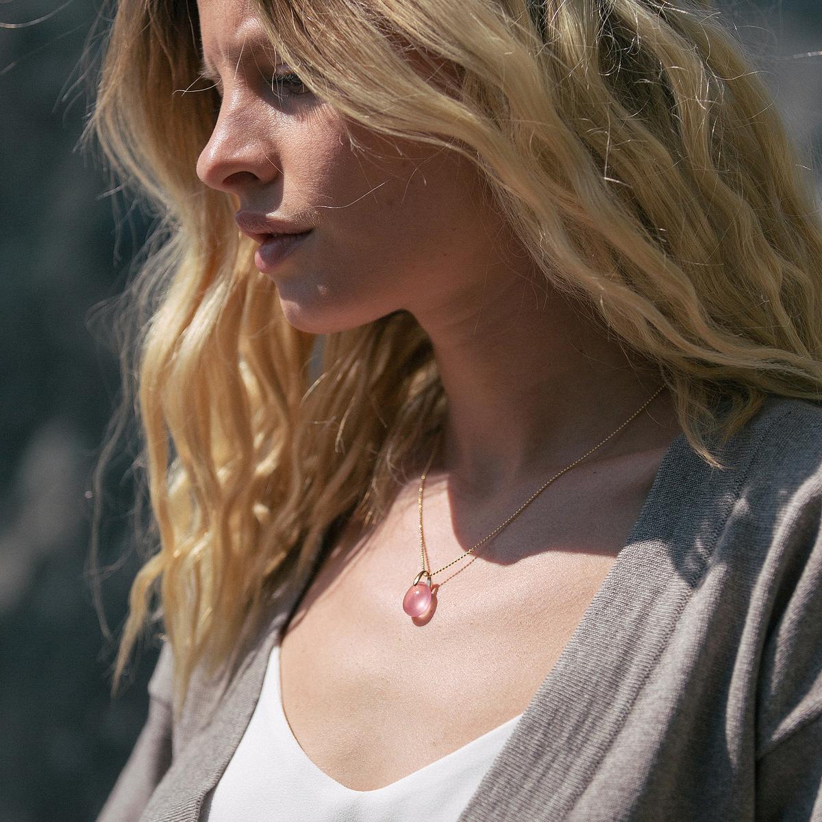 Collier Paradis Quartz Rose