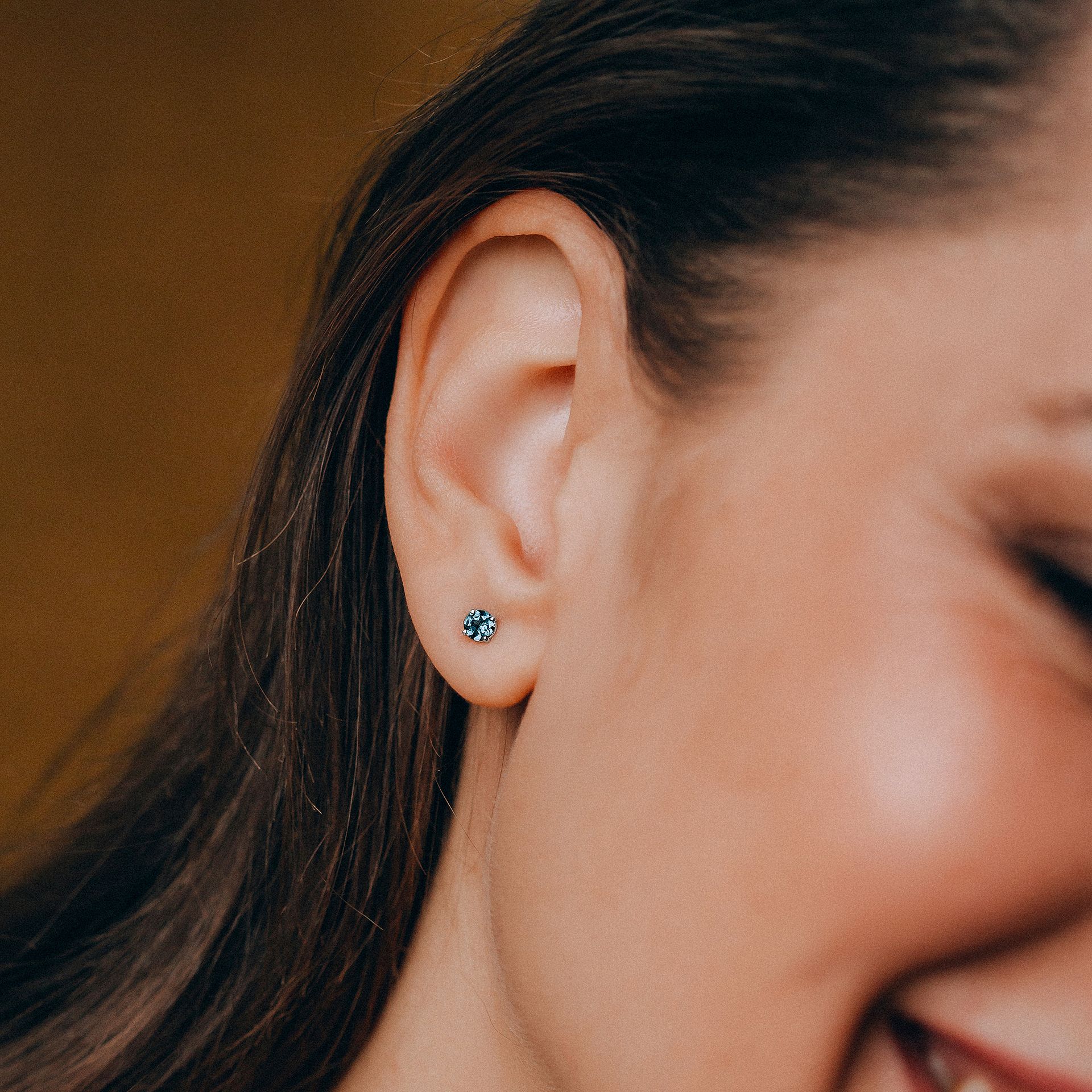 Boucles Alva Topaze Blue London 3.5 mm