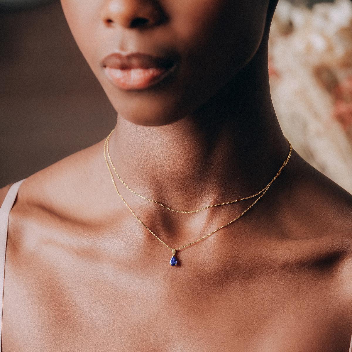 Pendentif Goutte Tanzanite 7 x 5 mm