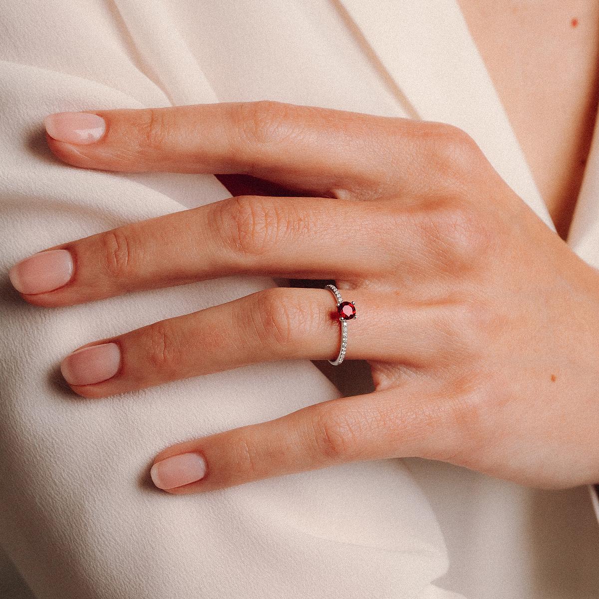 Solitaire Pavé Séléné Rubis 4.5 mm