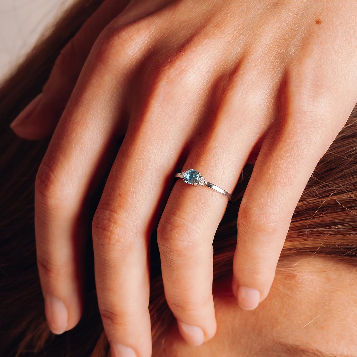 Solitaire Lolly Aigue-Marine 4.5 mm