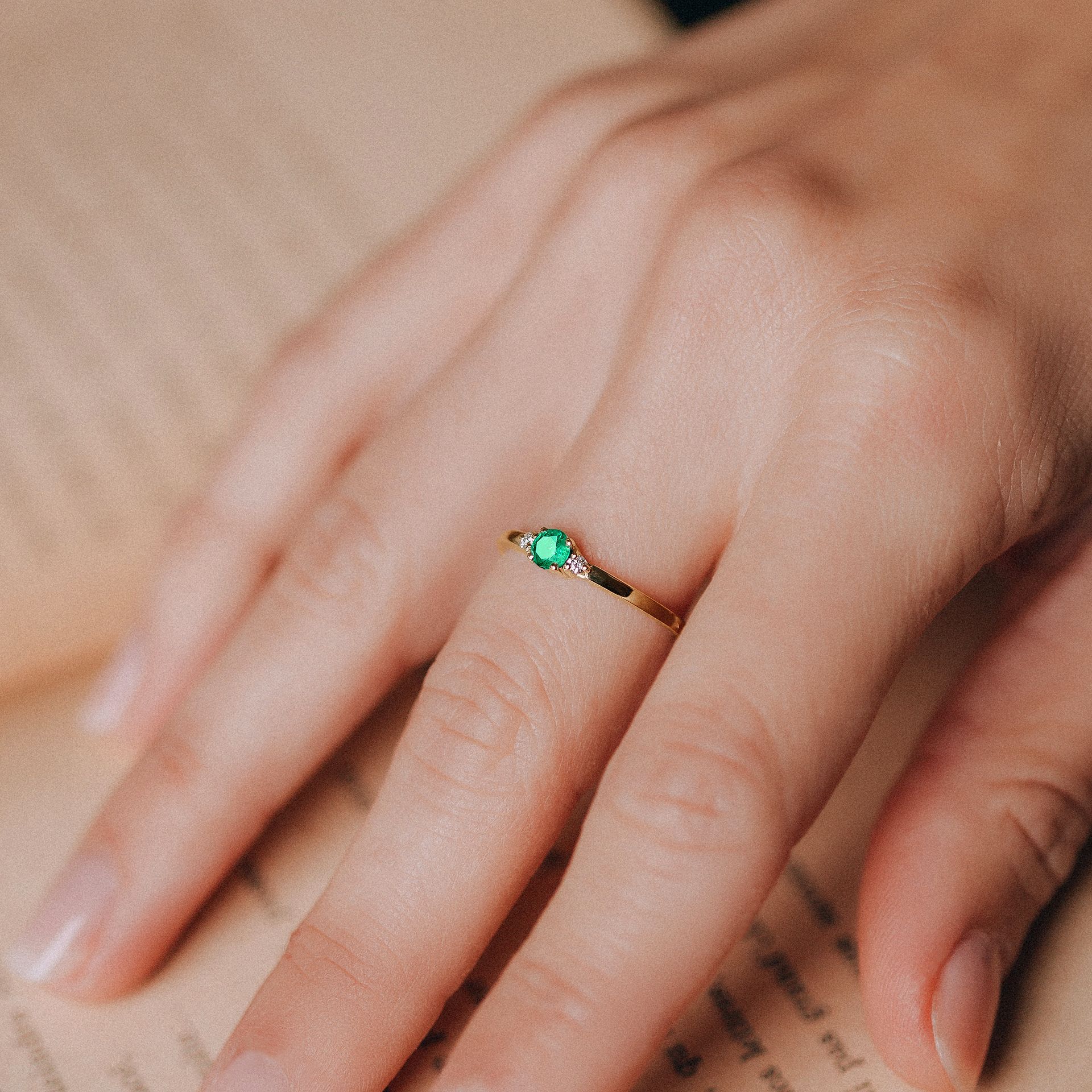 Solitaire Lolly Émeraude 3.5 mm