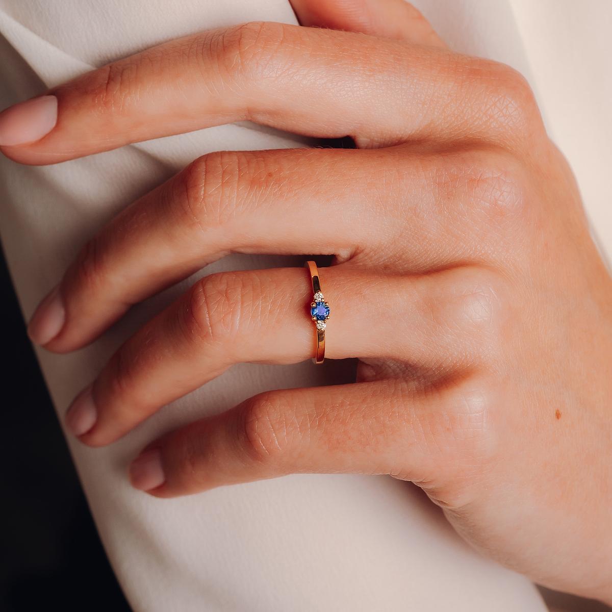 Solitaire Lolly Saphir 3.5 mm