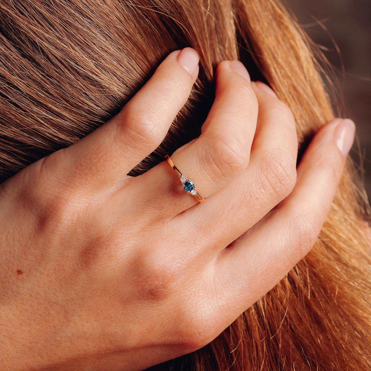 Solitaire Lolly Topaze Blue London 3.5 mm