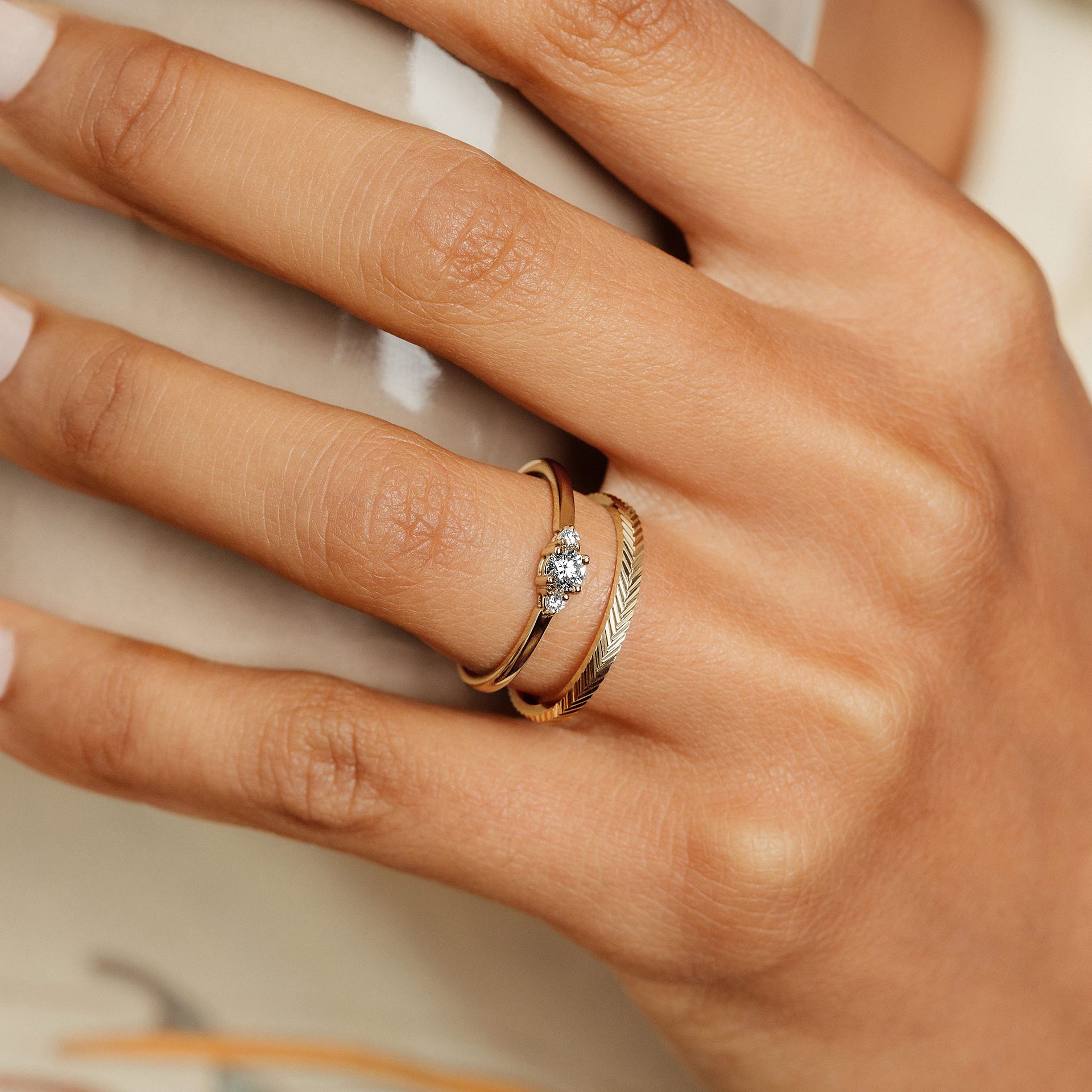 Solitaire Lolly Diamant de Synthèse 0.15 carat