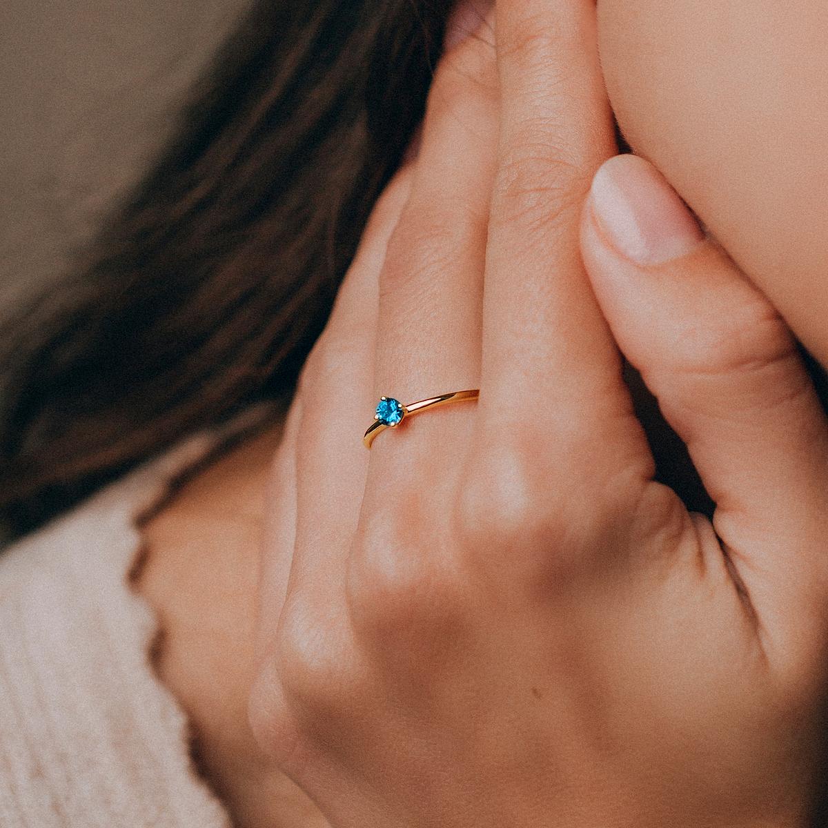 Solitaire Alva Topaze Blue London 3.5 mm