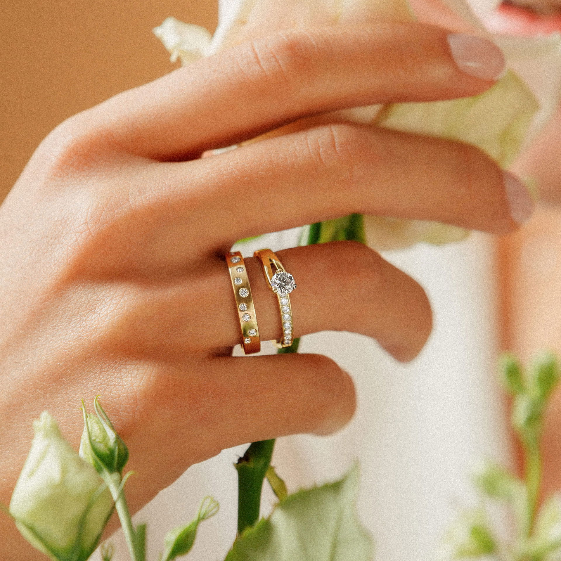 Solitaire Pavé Étoile Éclat