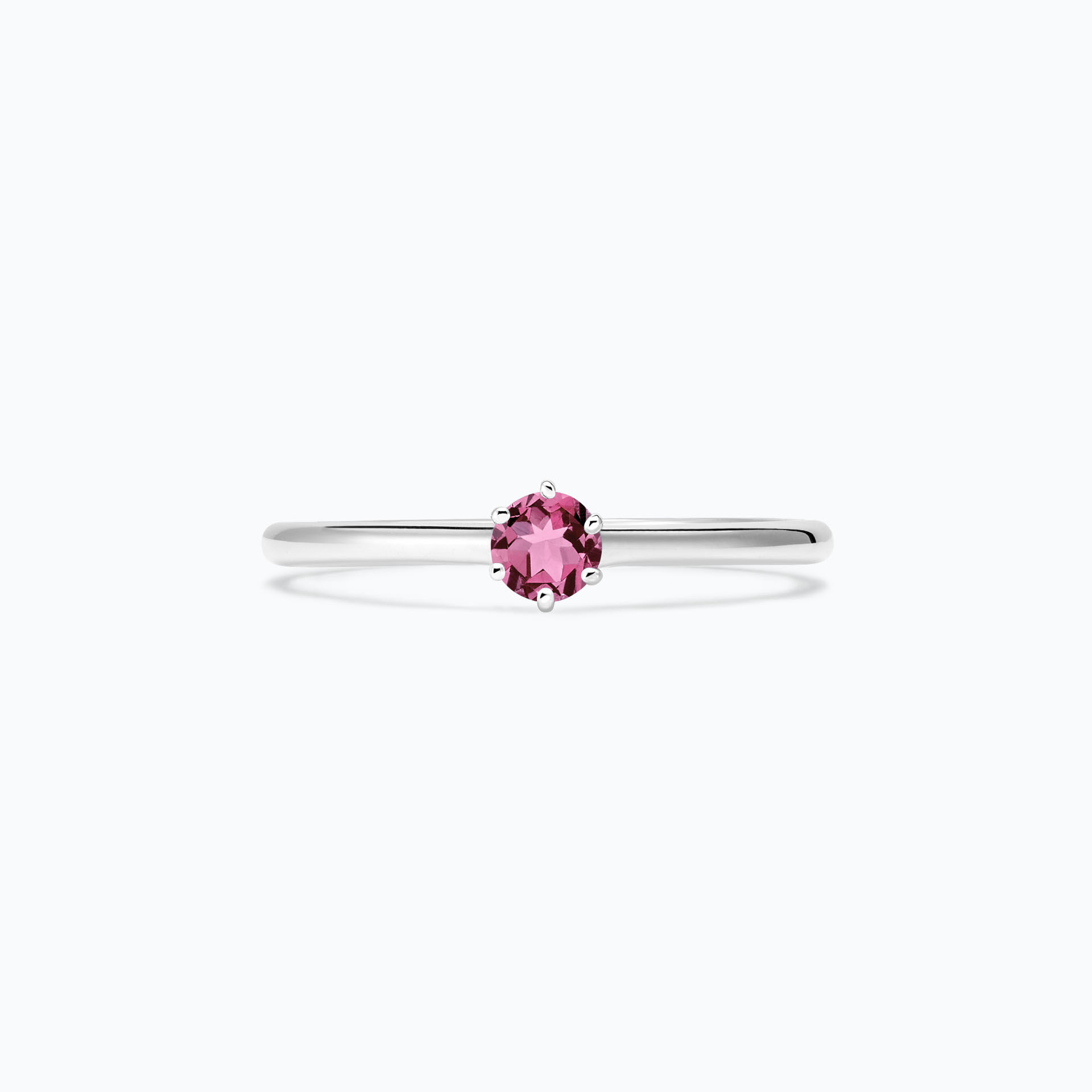 Solitaire Félicia Saphir Rose Pivoine 3.5 mm