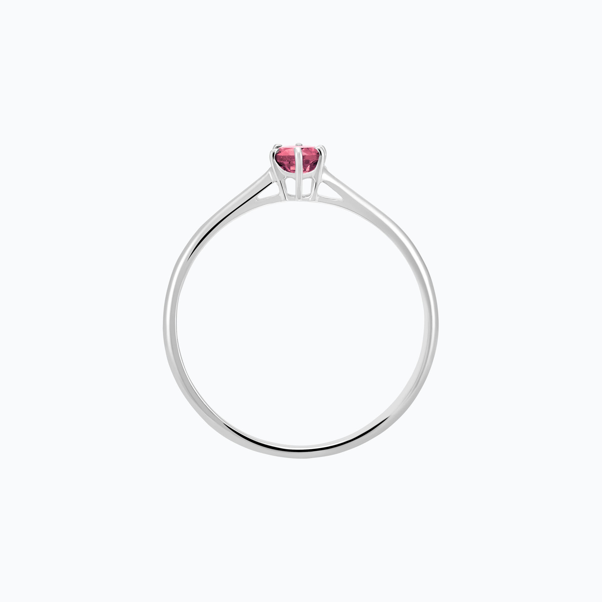 Solitaire Félicia Saphir Rose Pivoine 3.5 mm