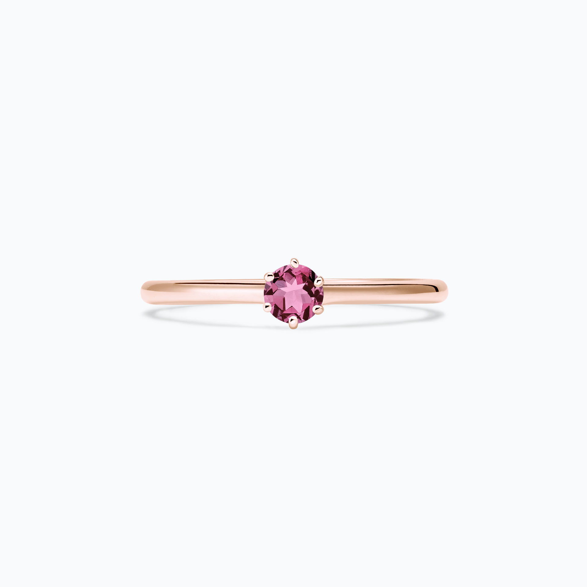 Solitaire Félicia Saphir Rose Pivoine 3.5 mm