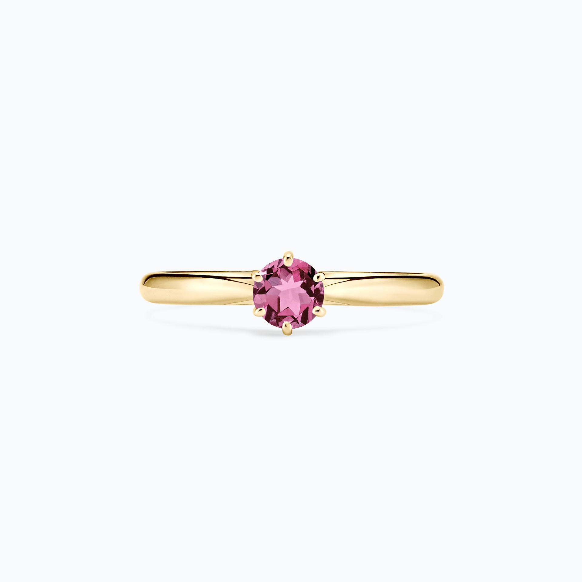 Solitaire Félicia Saphir Rose Pivoine 4.5 mm
