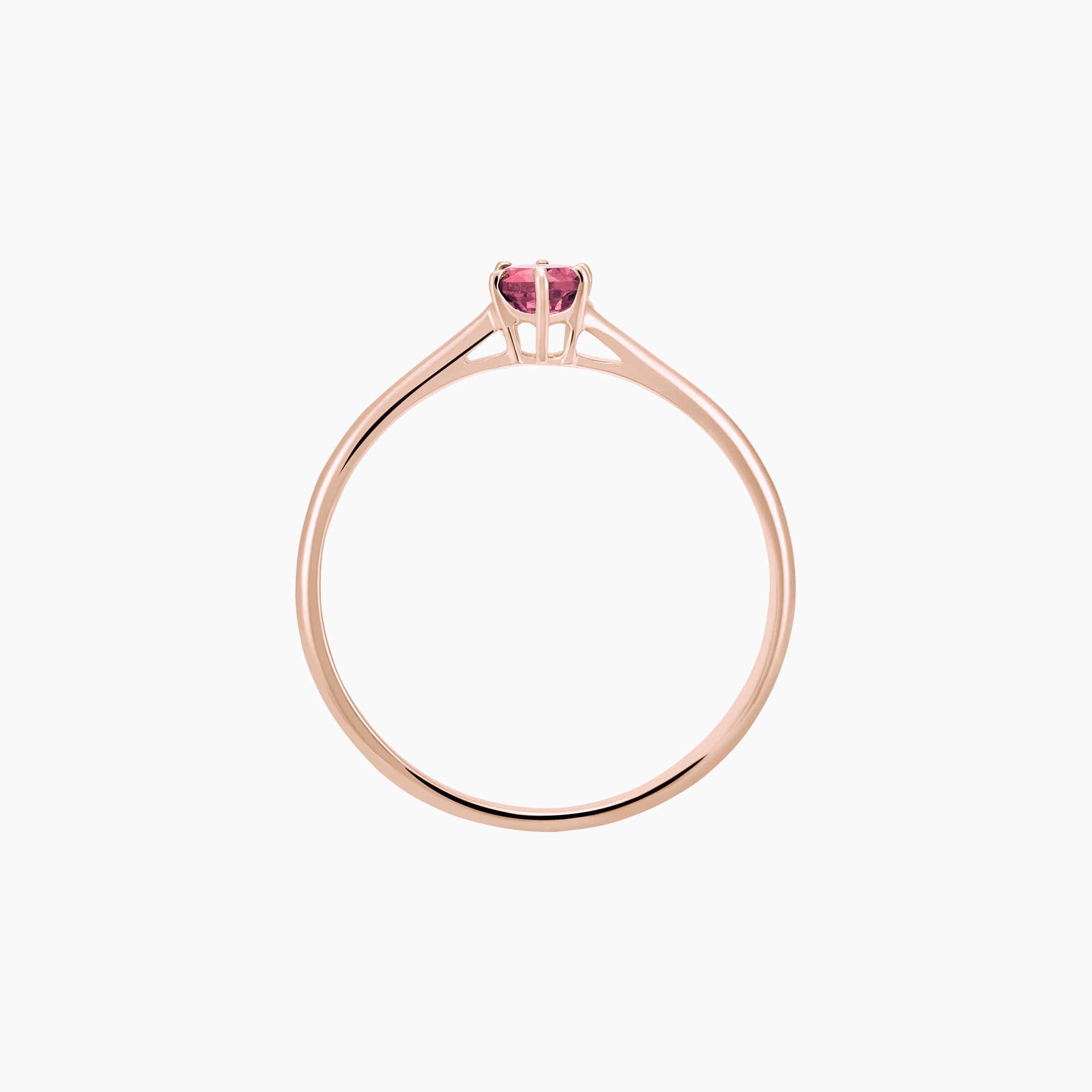 Solitaire Félicia Saphir Rose Pivoine 3.5 mm