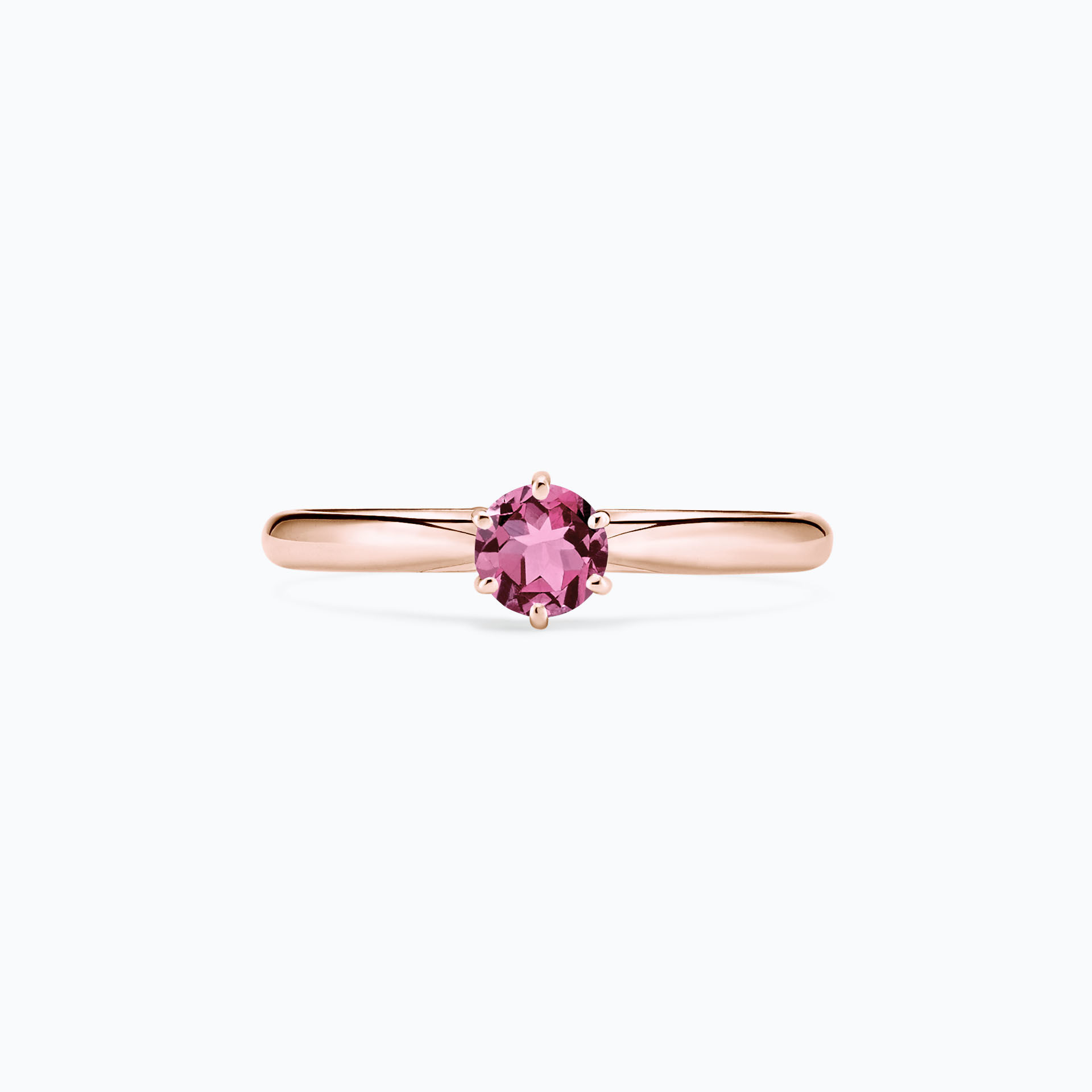 Solitaire Félicia Saphir Rose Pivoine 4.5 mm