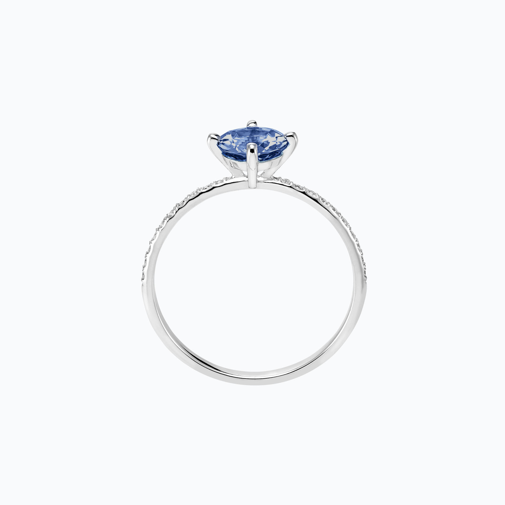 Solitaire Pavé Alva Tanzanite 6 mm