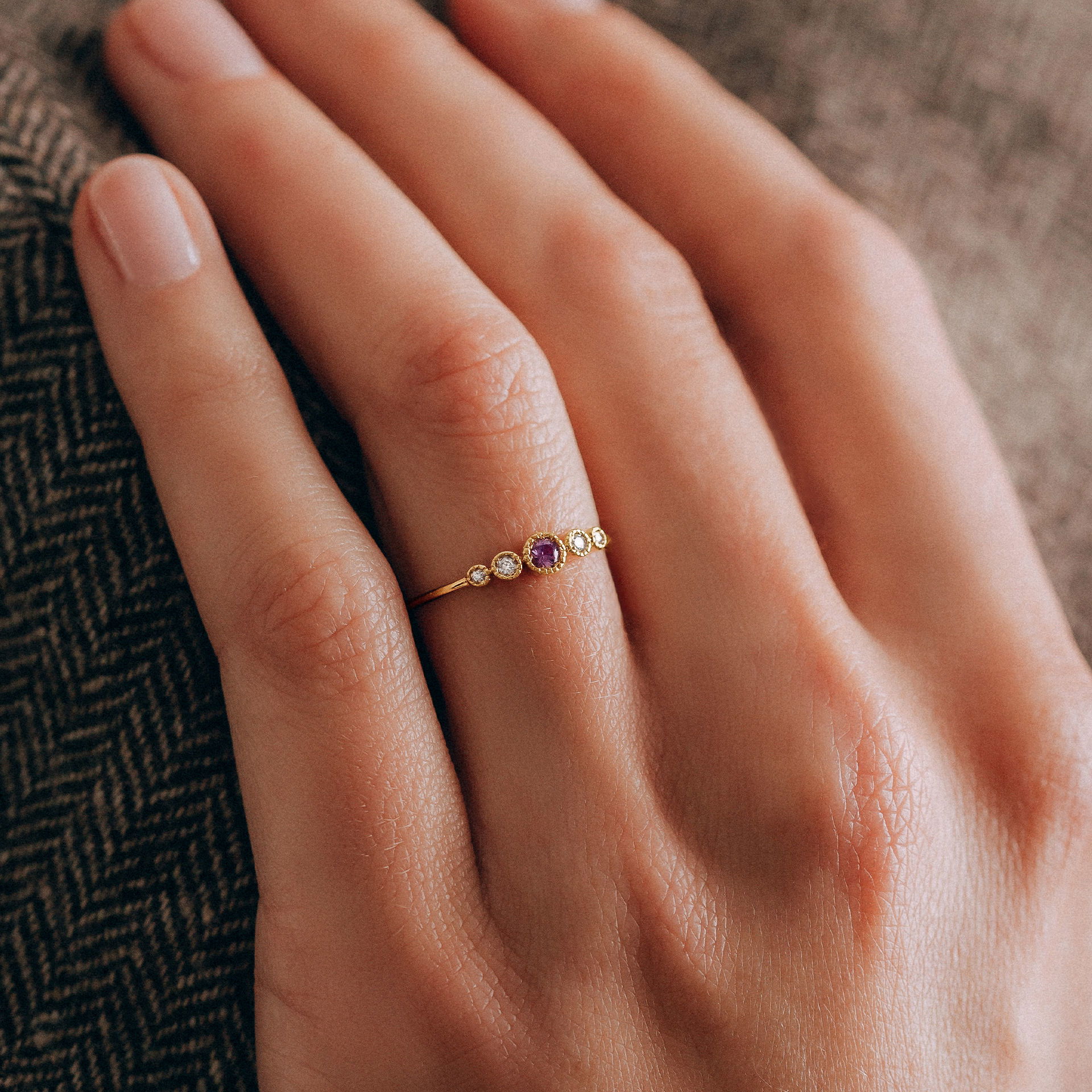 Solitaire Léa Millegrain Saphir Mauve