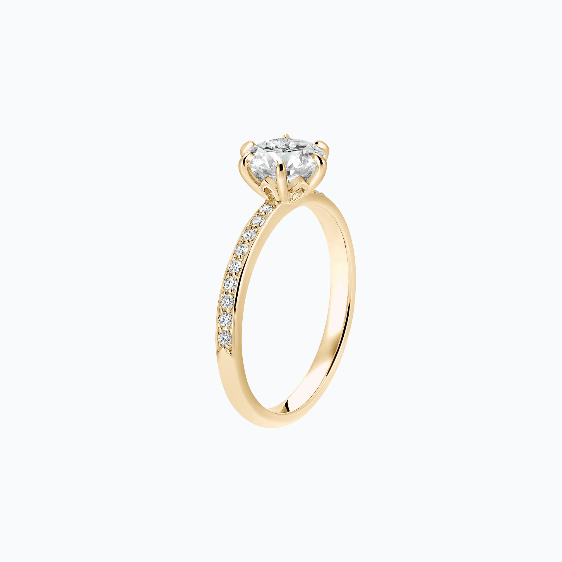 Solitaire Pavé Tulipe