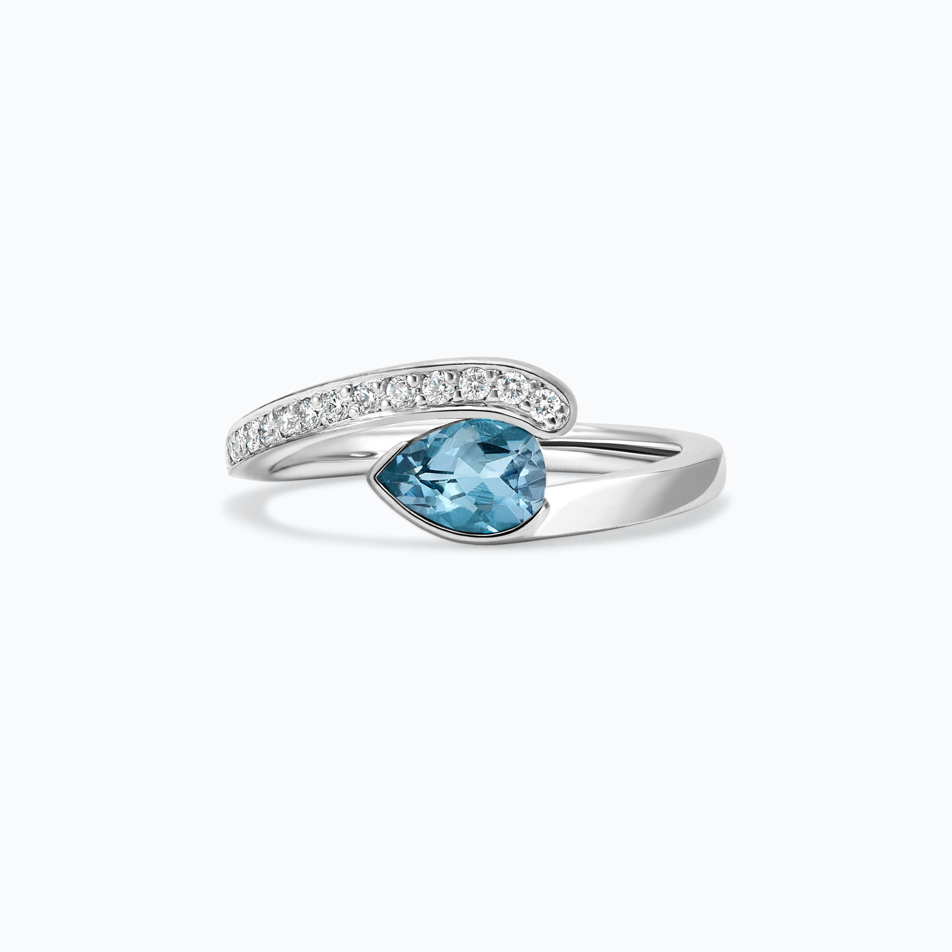 Solitaire Pavé Starlight Aigue-marine