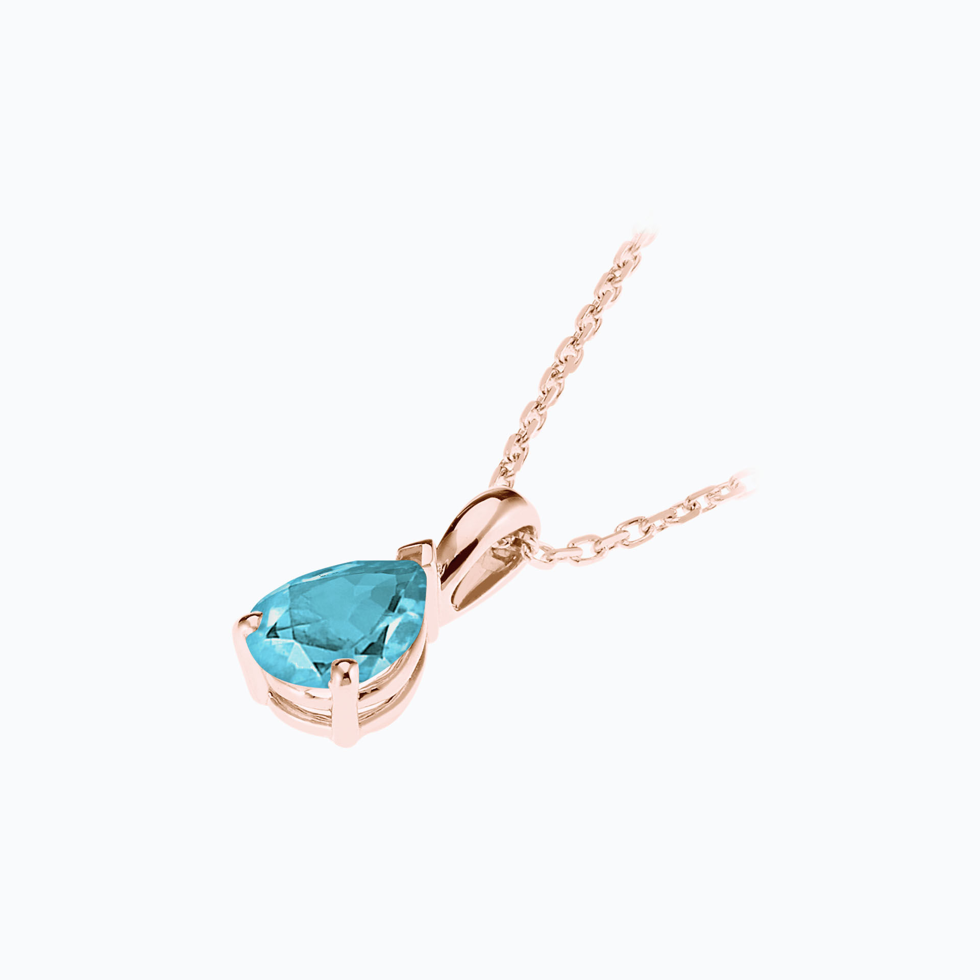 Pendentif Goutte Aigue-marine 7 x 5 mm