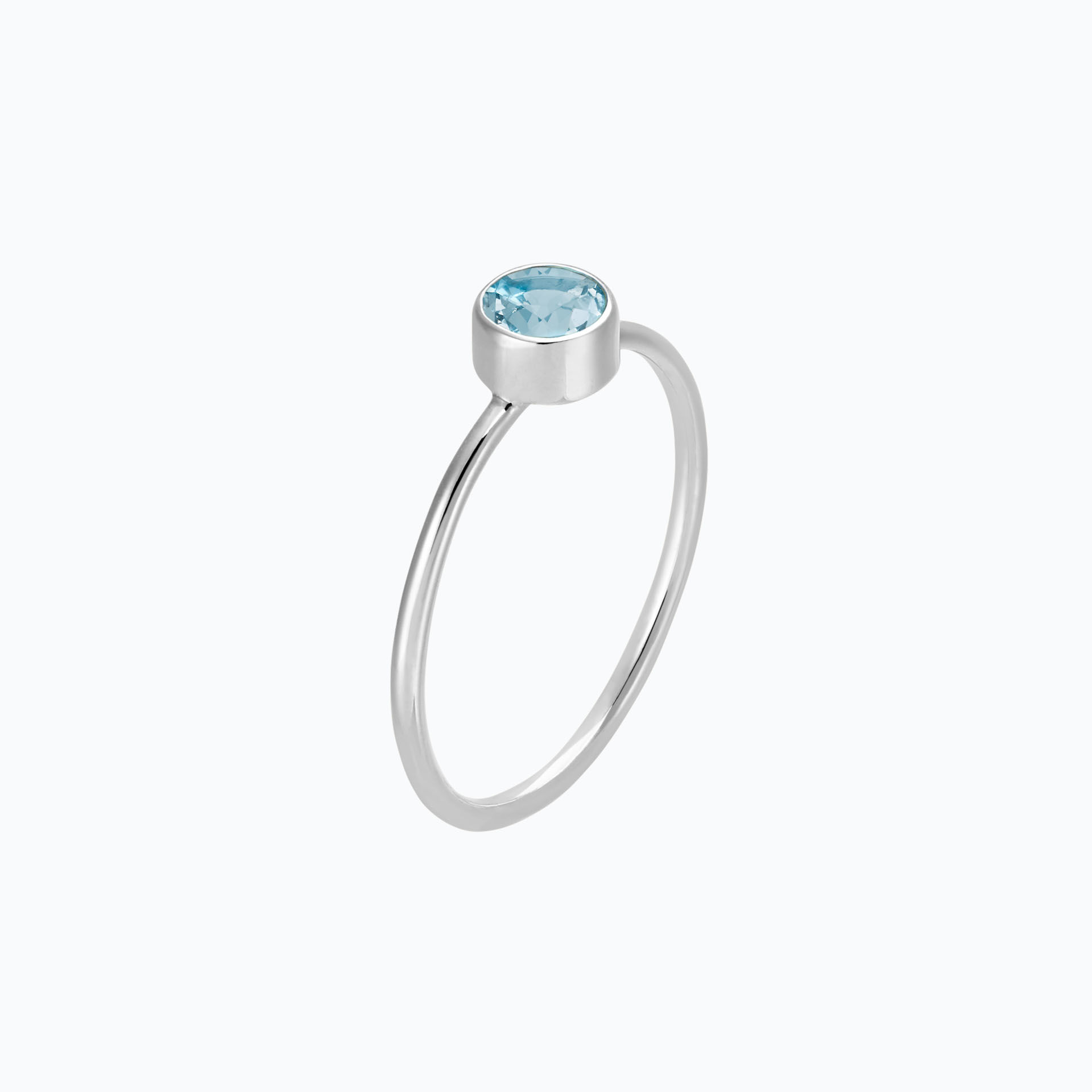 Solitaire Harmony Aigue-Marine 4.5 mm