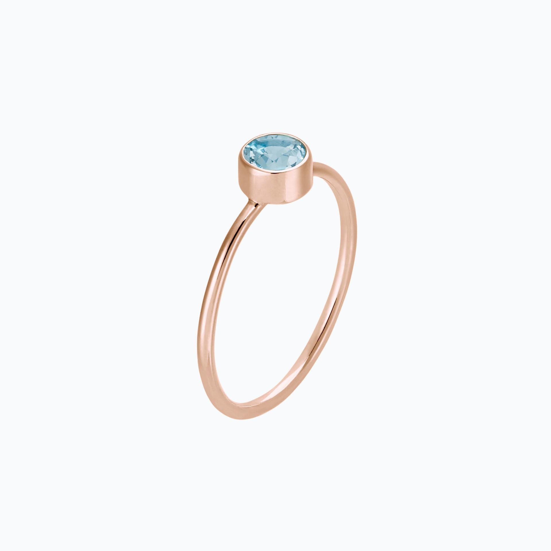 Solitaire Harmony Aigue-Marine 4.5 mm