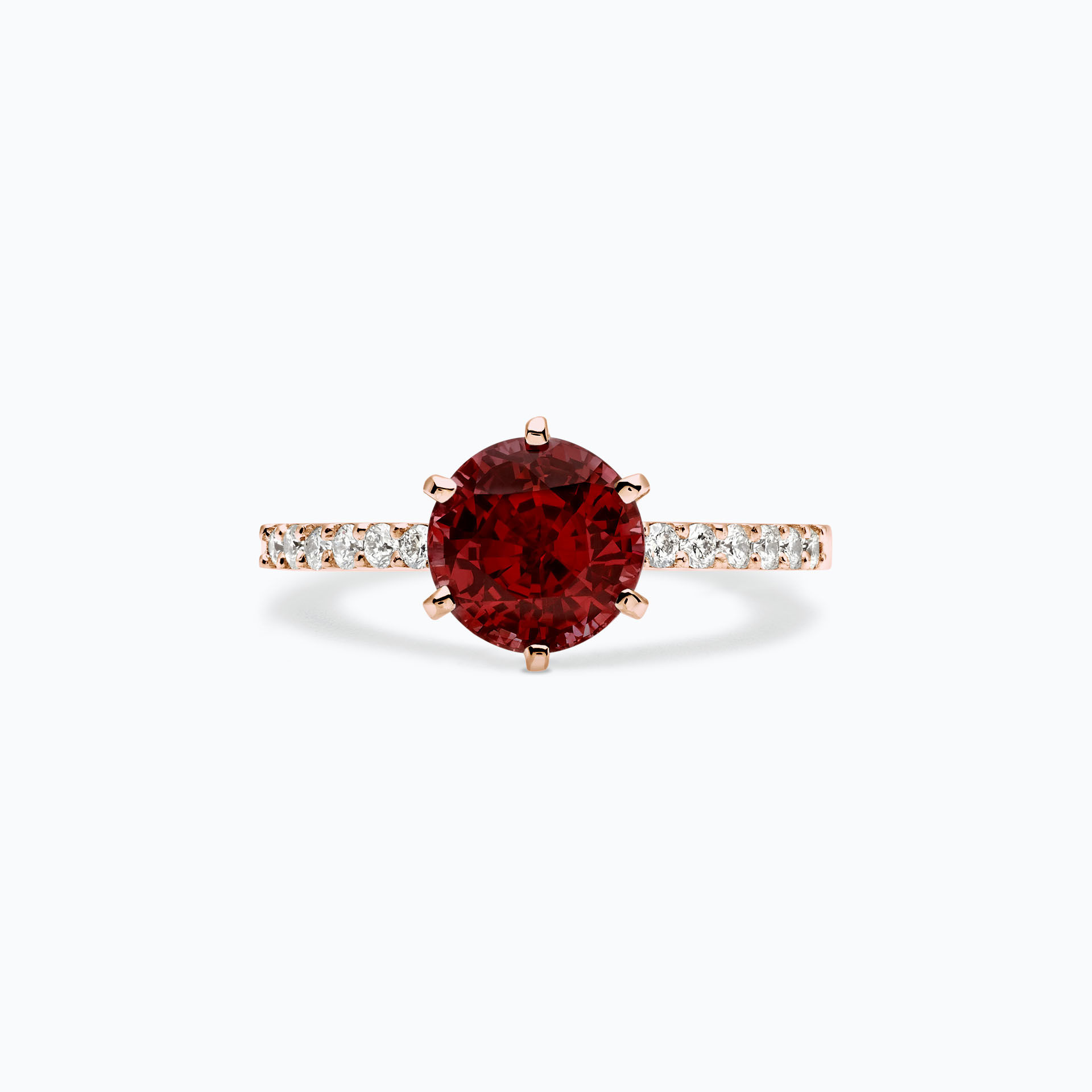 Solitaire Pavé Camille Rubis 6 mm