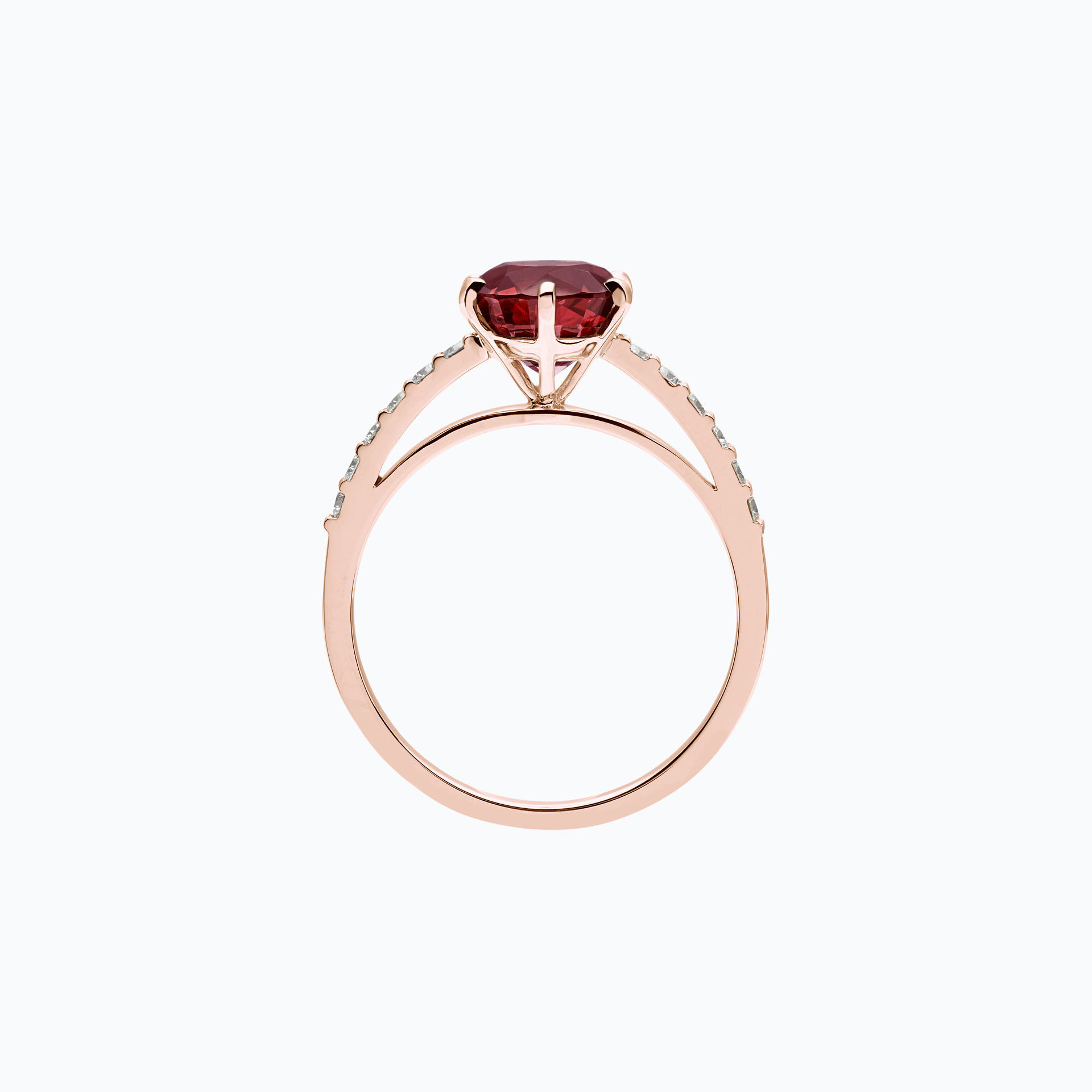Solitaire Pavé Camille Rubis 6 mm