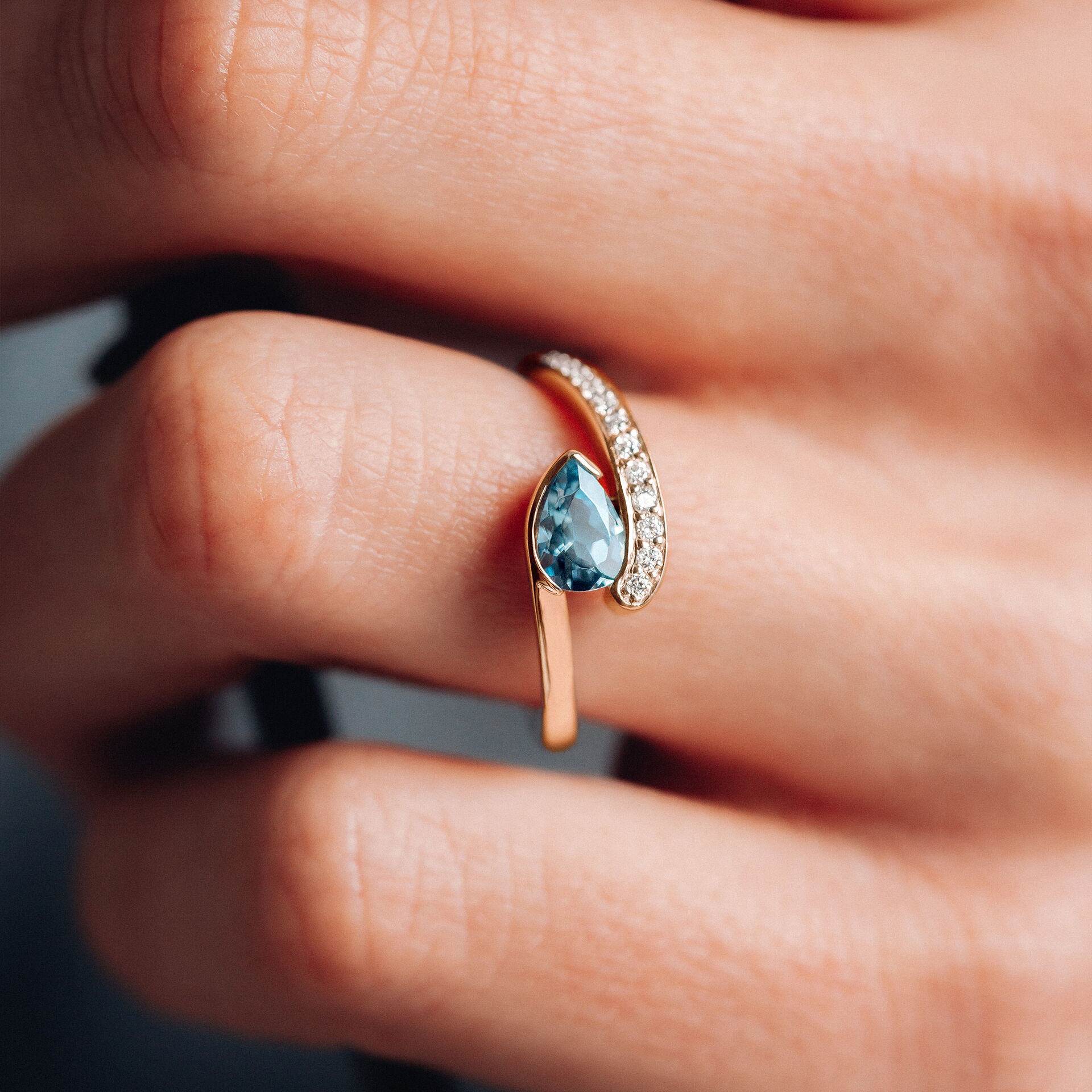Solitaire Pavé Starlight Aigue-marine
