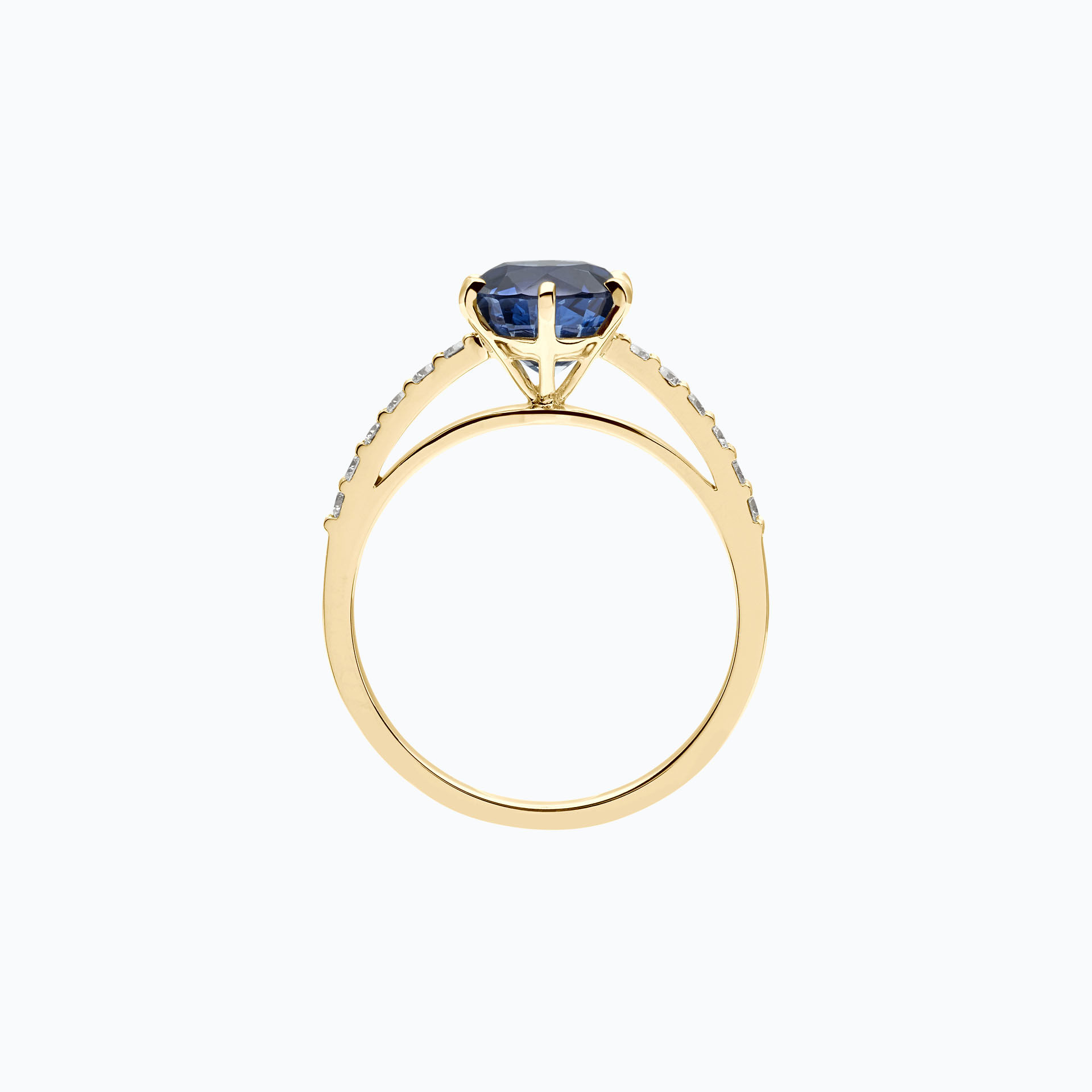 Solitaire Pavé Camille Saphir 6 mm