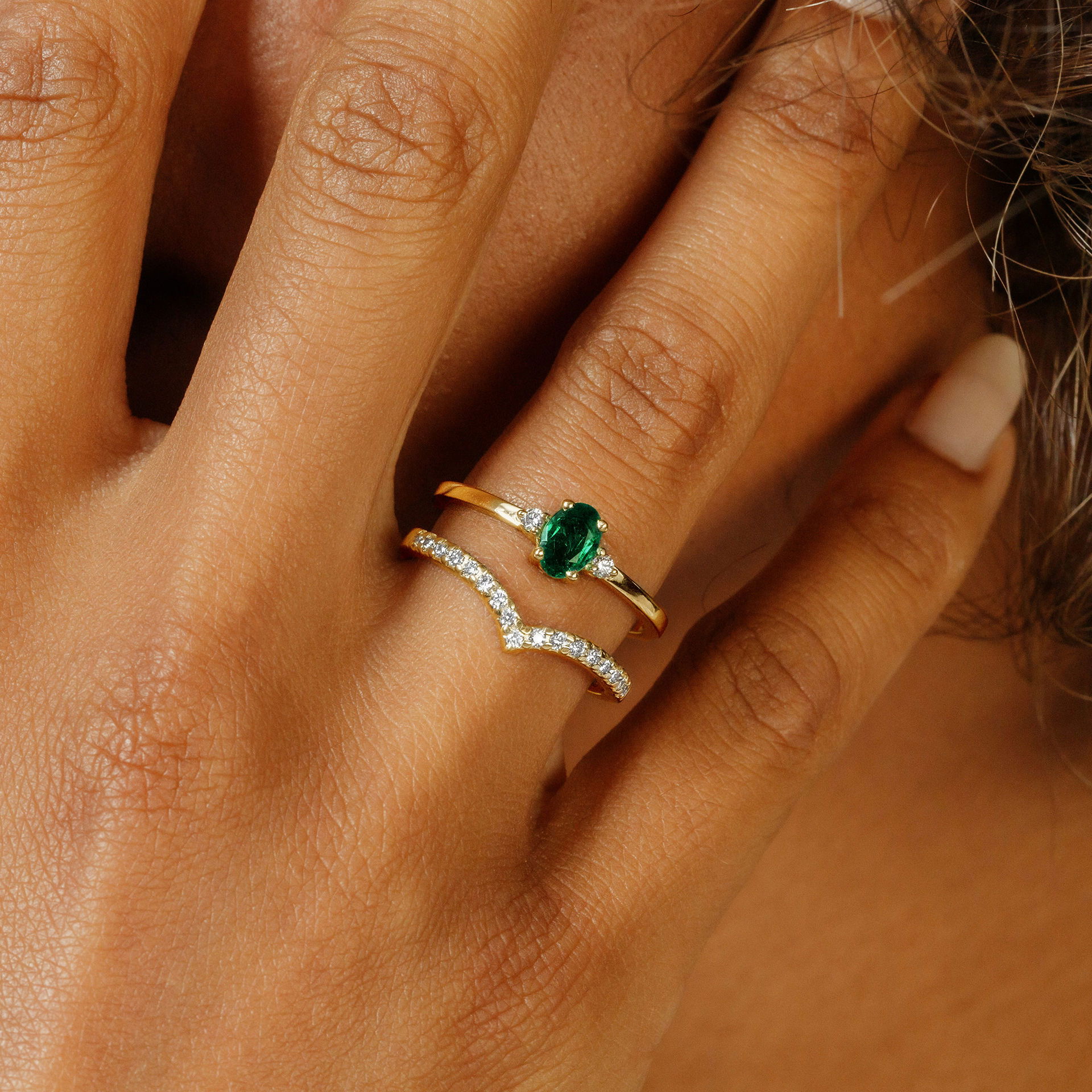 Solitaire Elisabeth Tsavorite 6 x 4 mm
