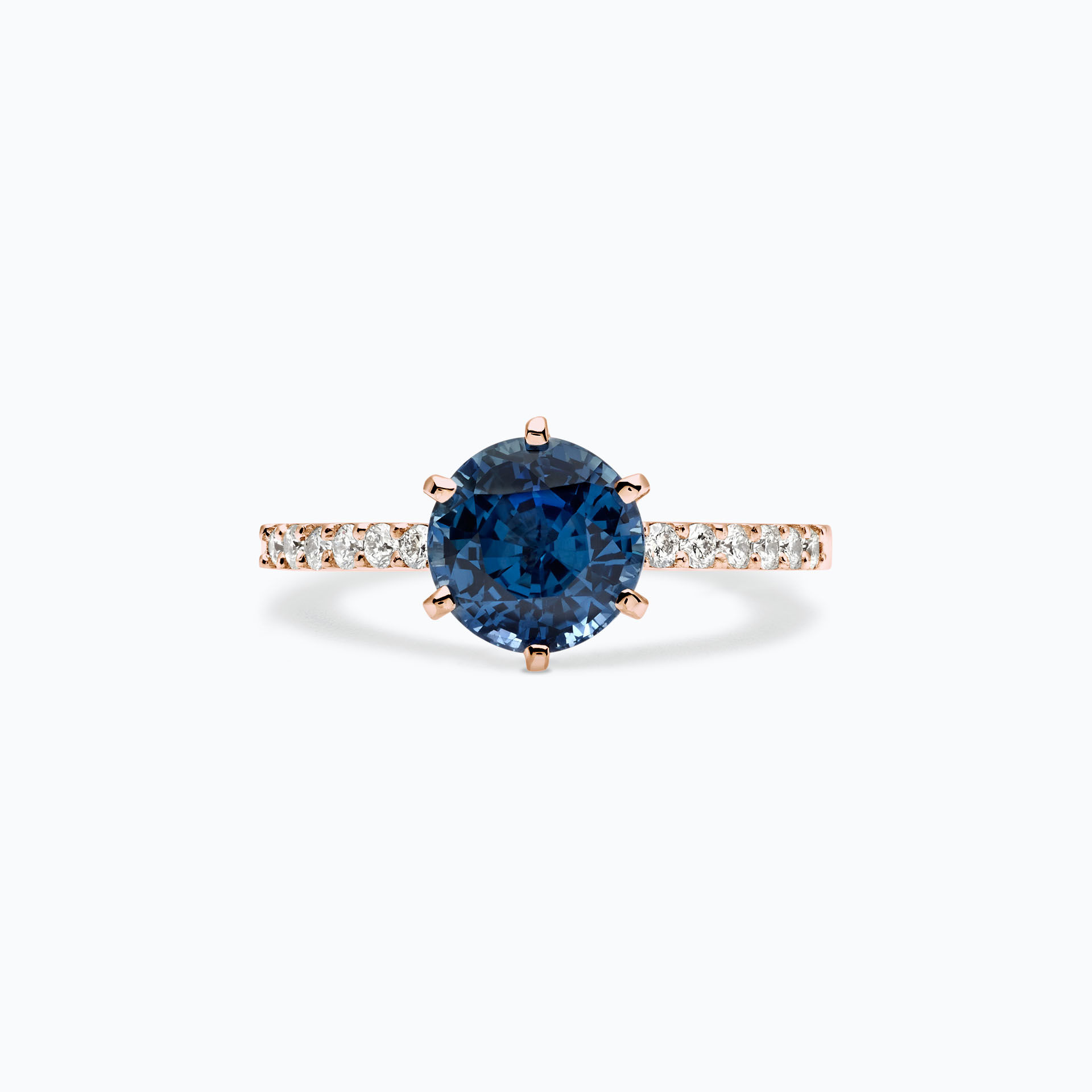 Solitaire Pavé Camille Saphir 6 mm