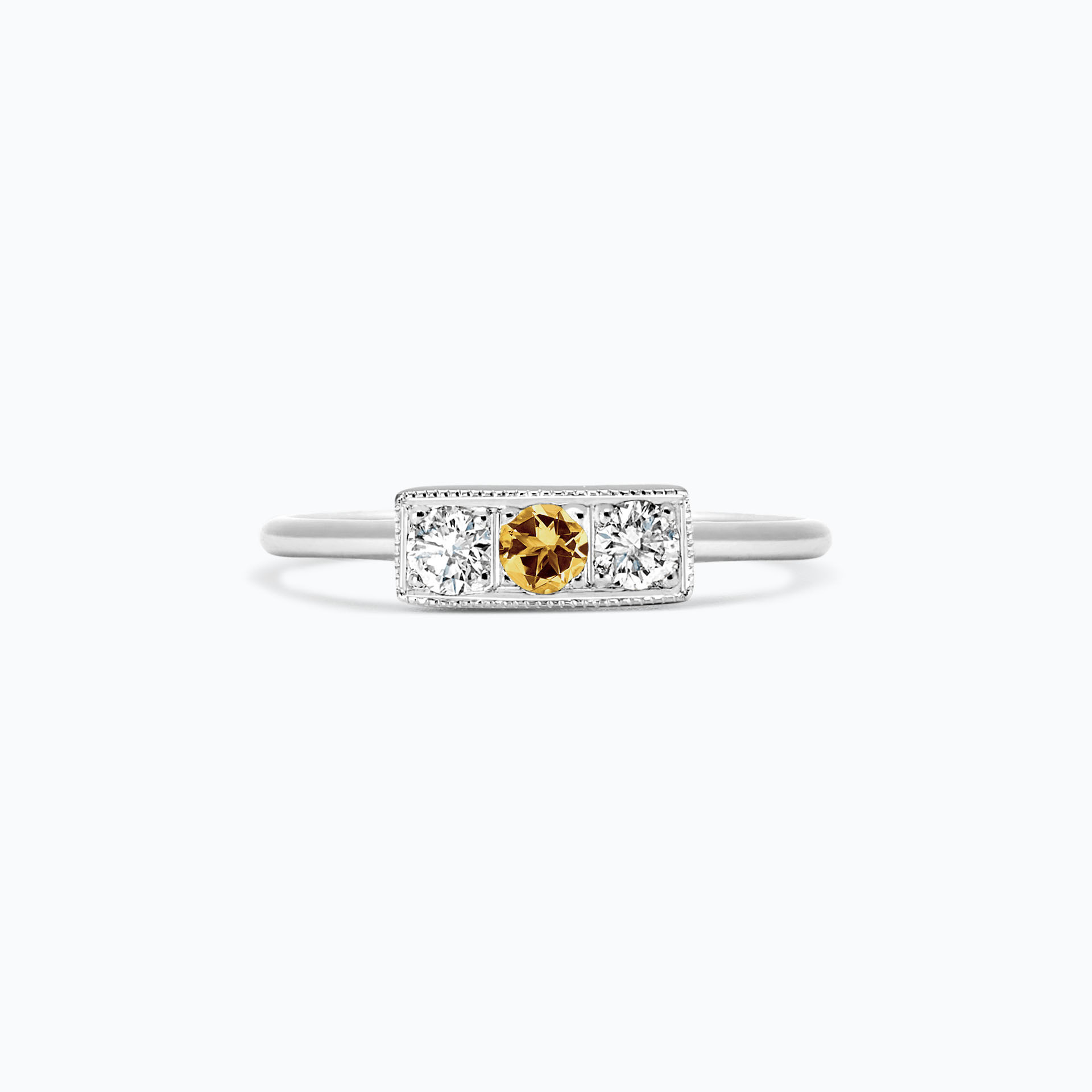 Solitaire Cybèle Millegrain Saphir Jaune Tournesol