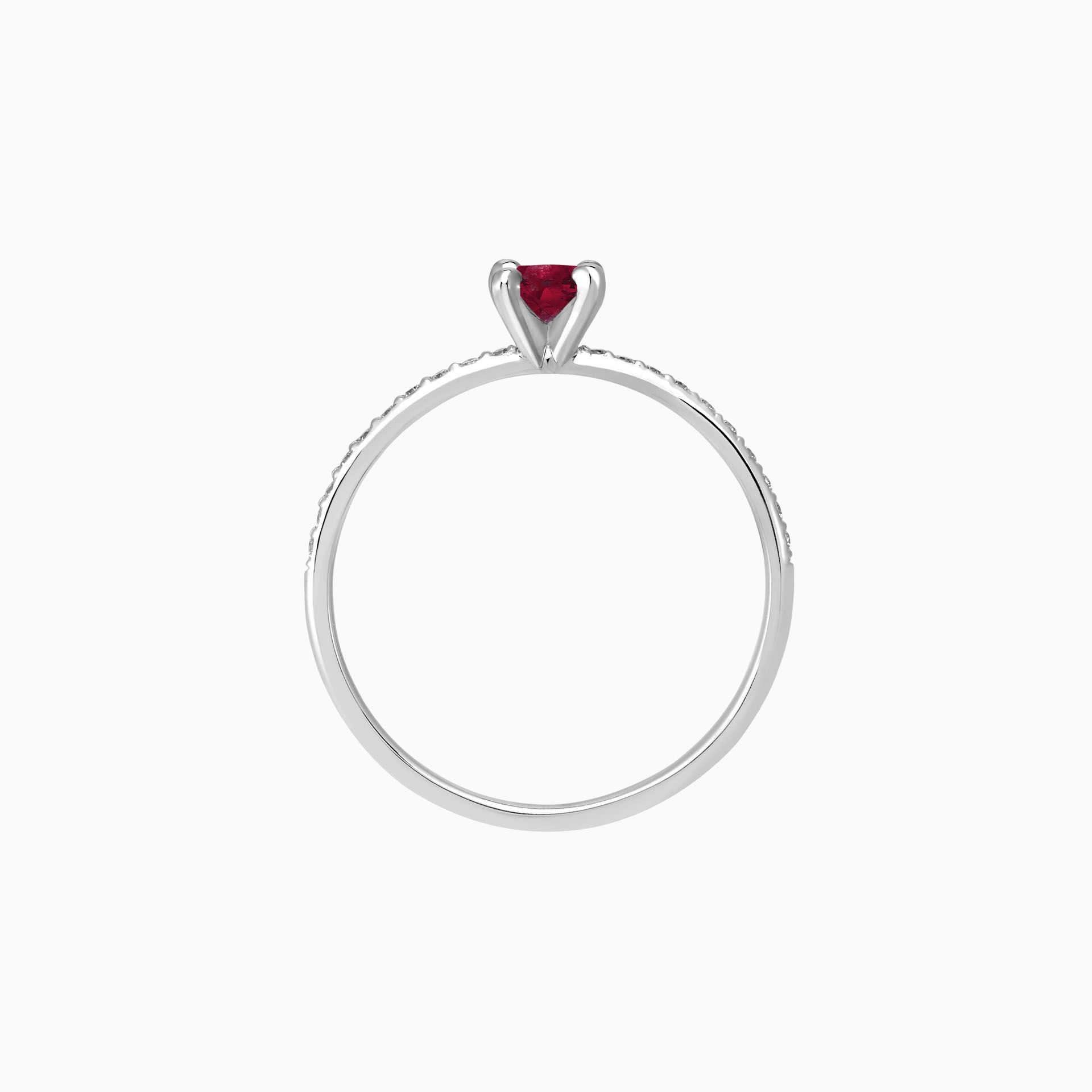 Solitaire Pavé Séléné Rubis 4.5 mm