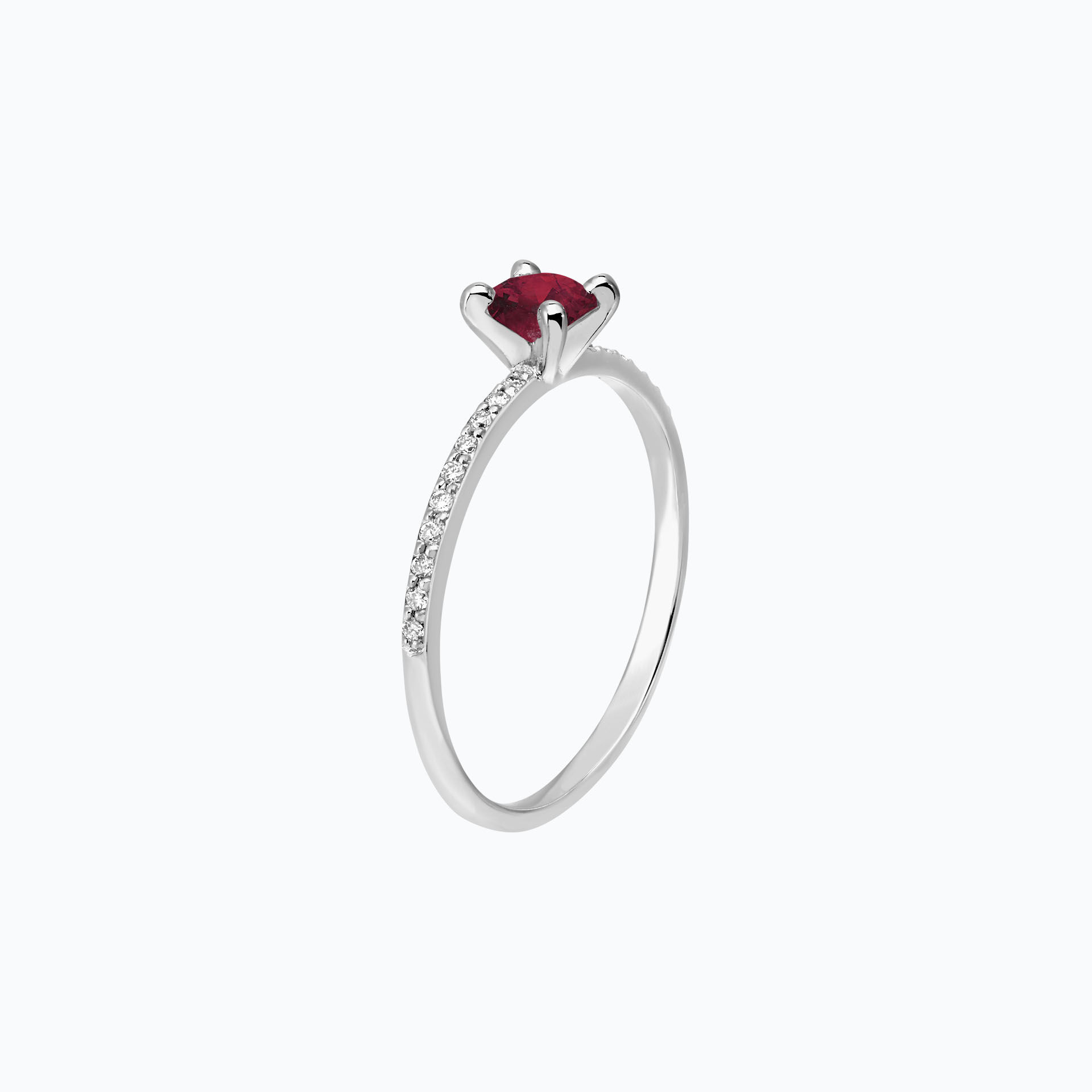 Solitaire Pavé Séléné Rubis 4.5 mm