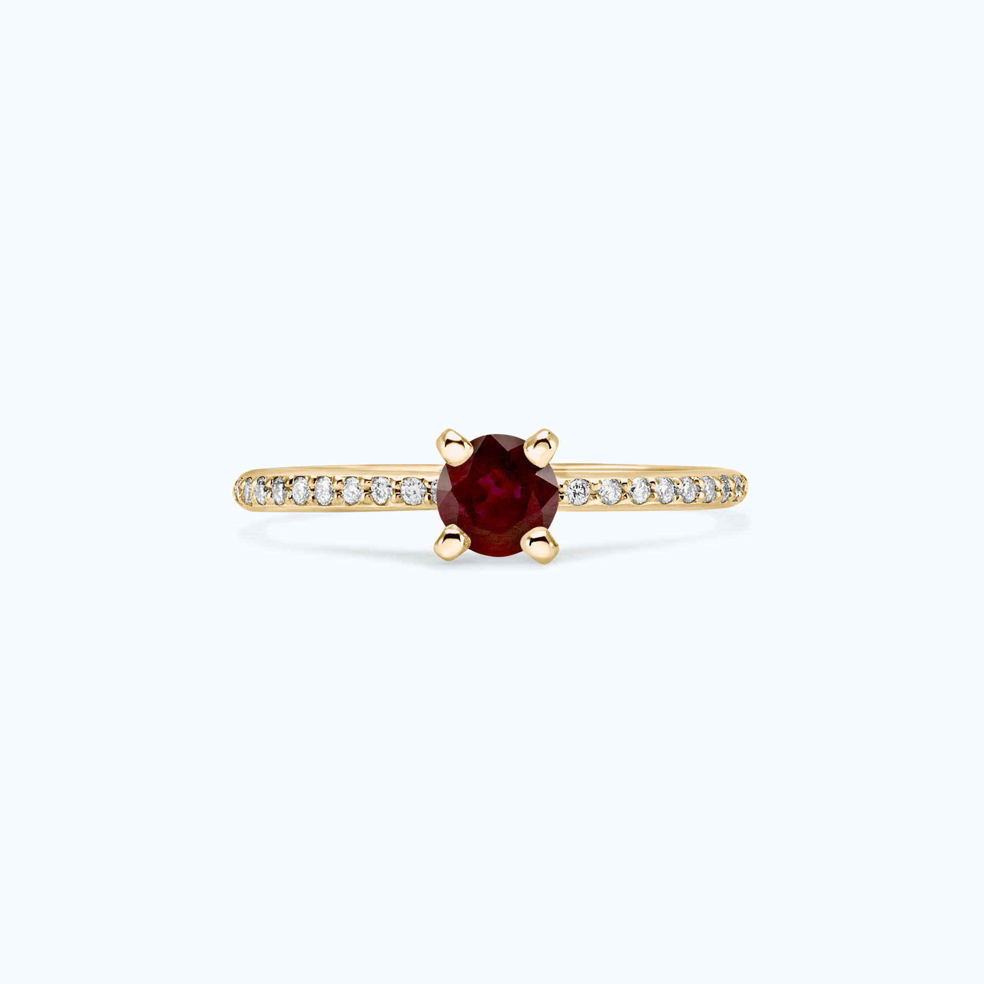 Solitaire Pavé Séléné Rubis 4.5 mm