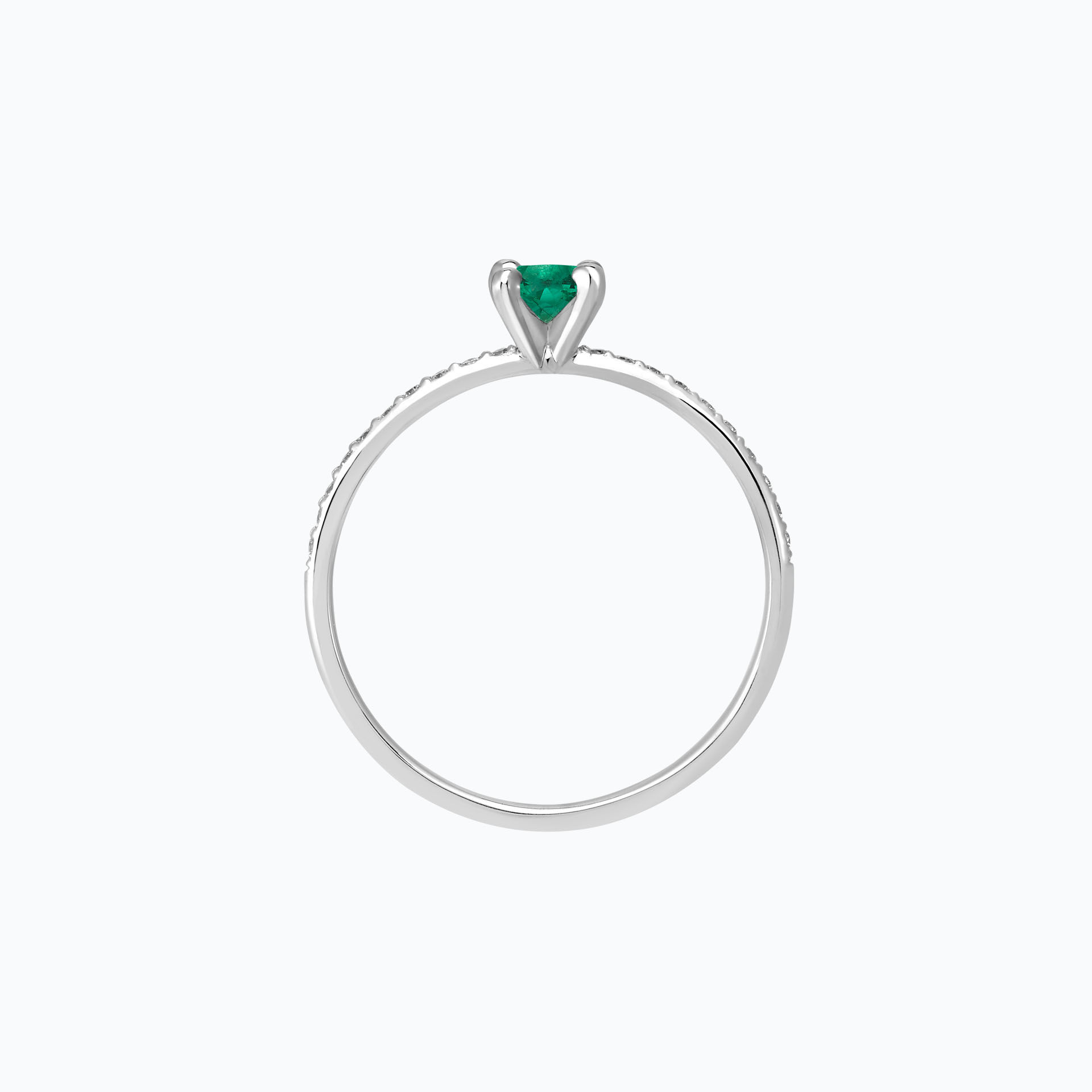 Solitaire Pavé Séléné Émeraude 4.5 mm