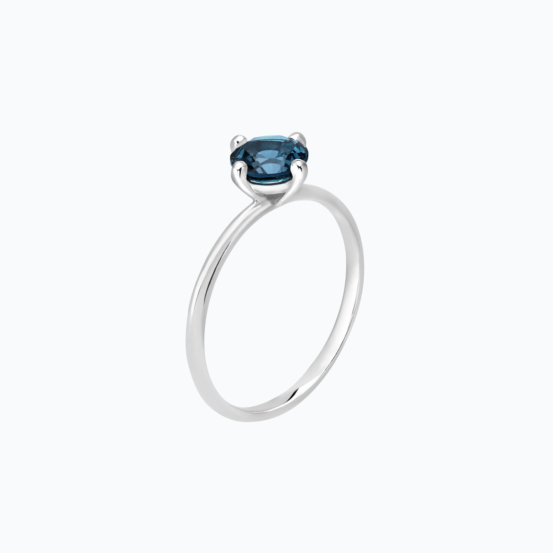 Solitaire Alva Topaze Blue London 6 mm