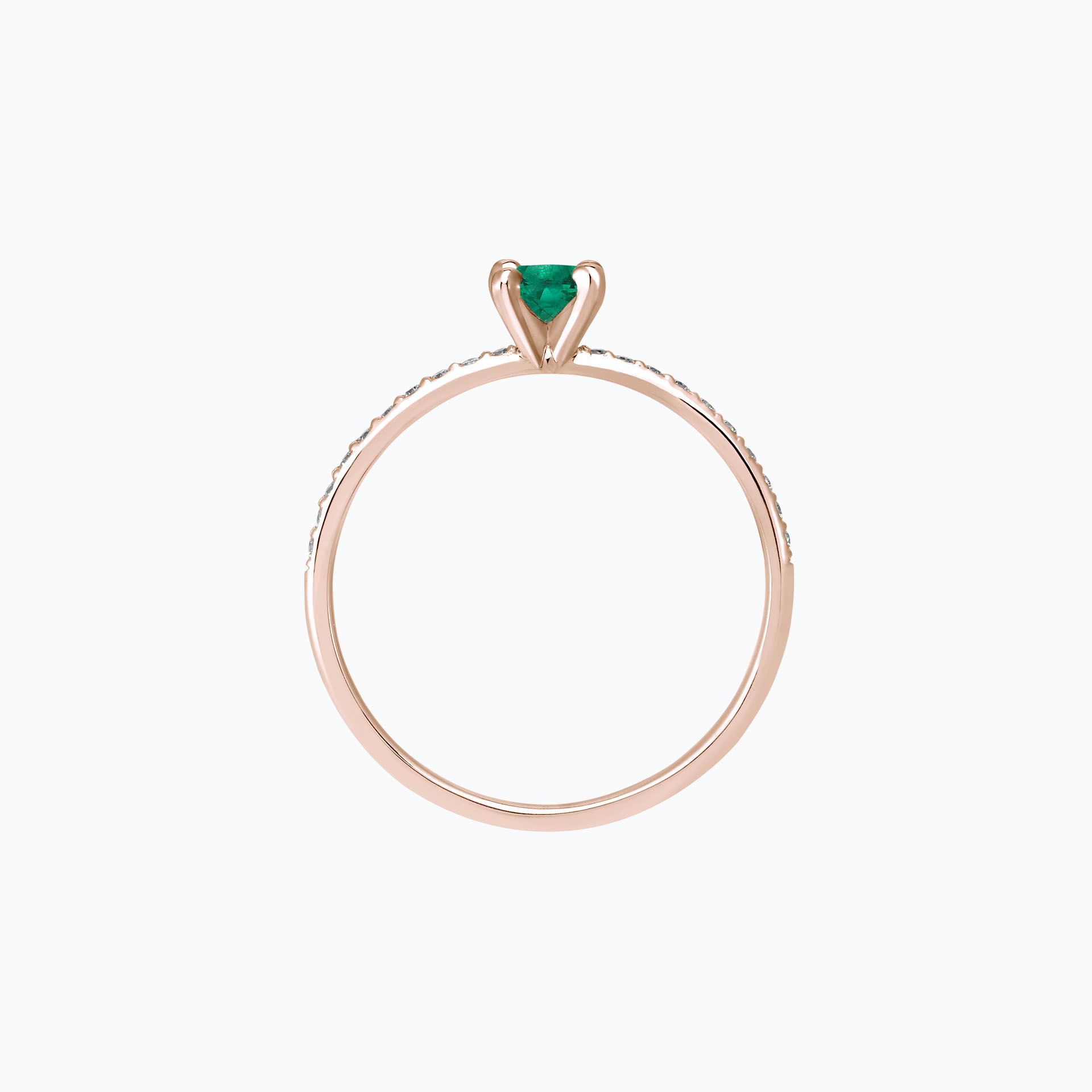 Solitaire Pavé Séléné Émeraude 4.5 mm