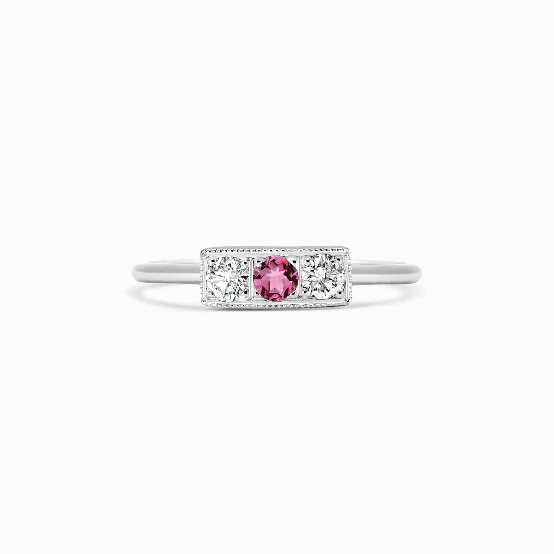 Solitaire Cybèle Millegrain Saphir Rose Pivoine