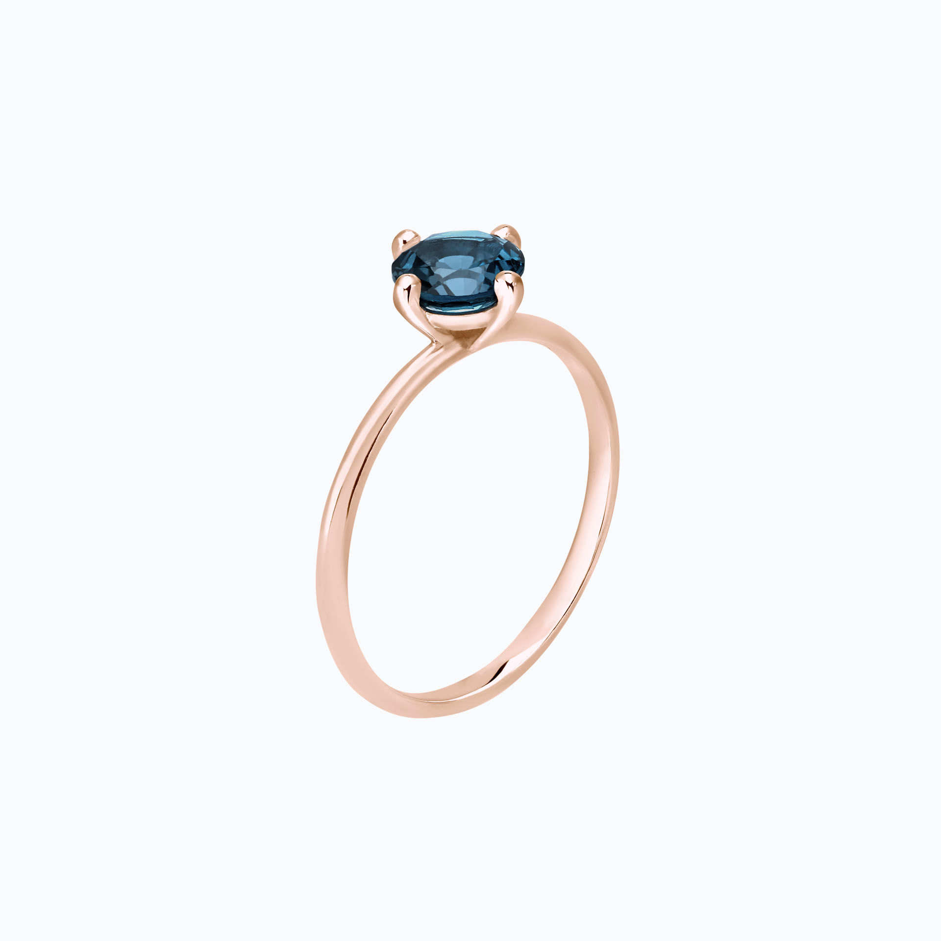 Solitaire Alva Topaze Blue London 6 mm