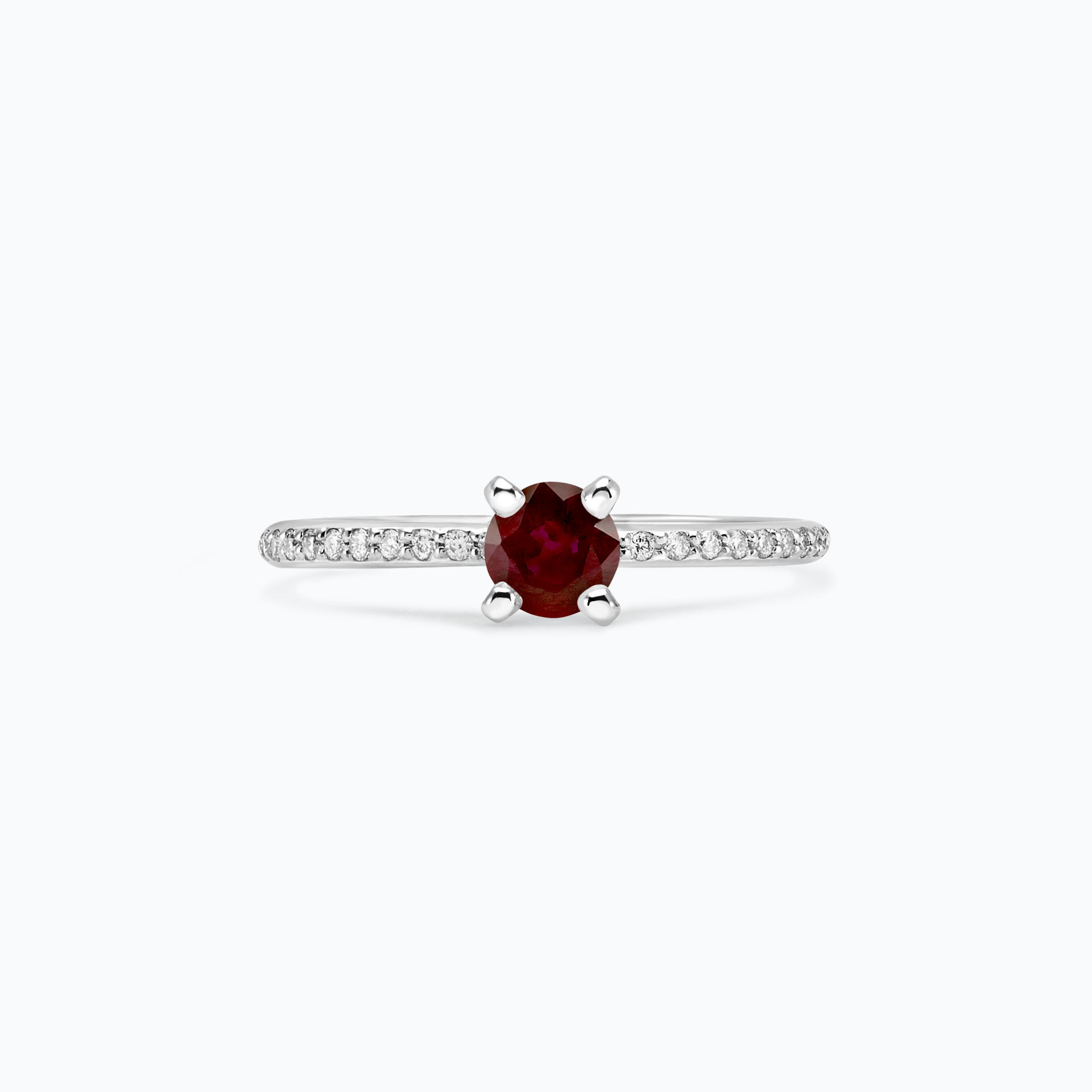 Solitaire Pavé Séléné Rubis 4.5 mm