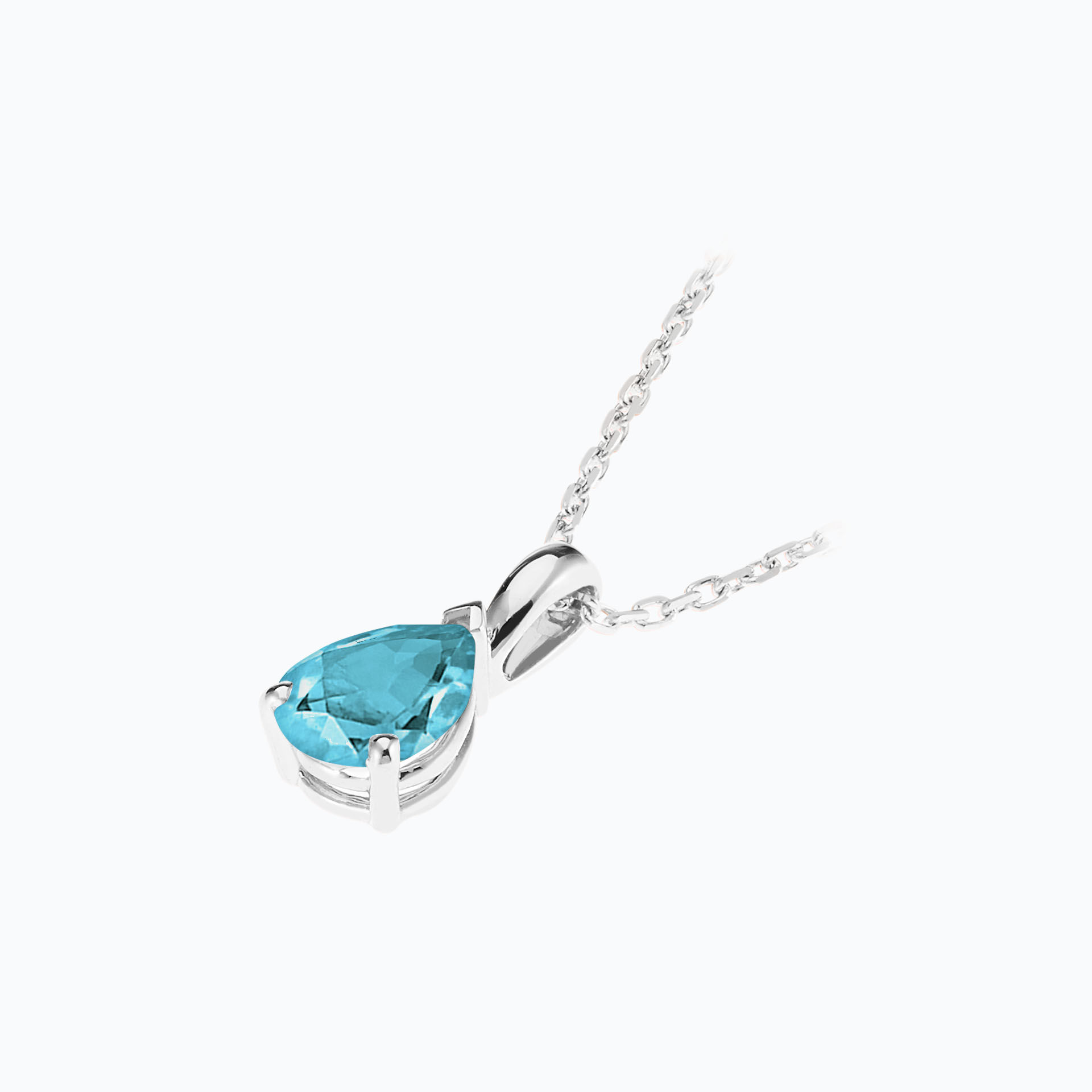 Pendentif Goutte Aigue-marine 6 x 4 mm