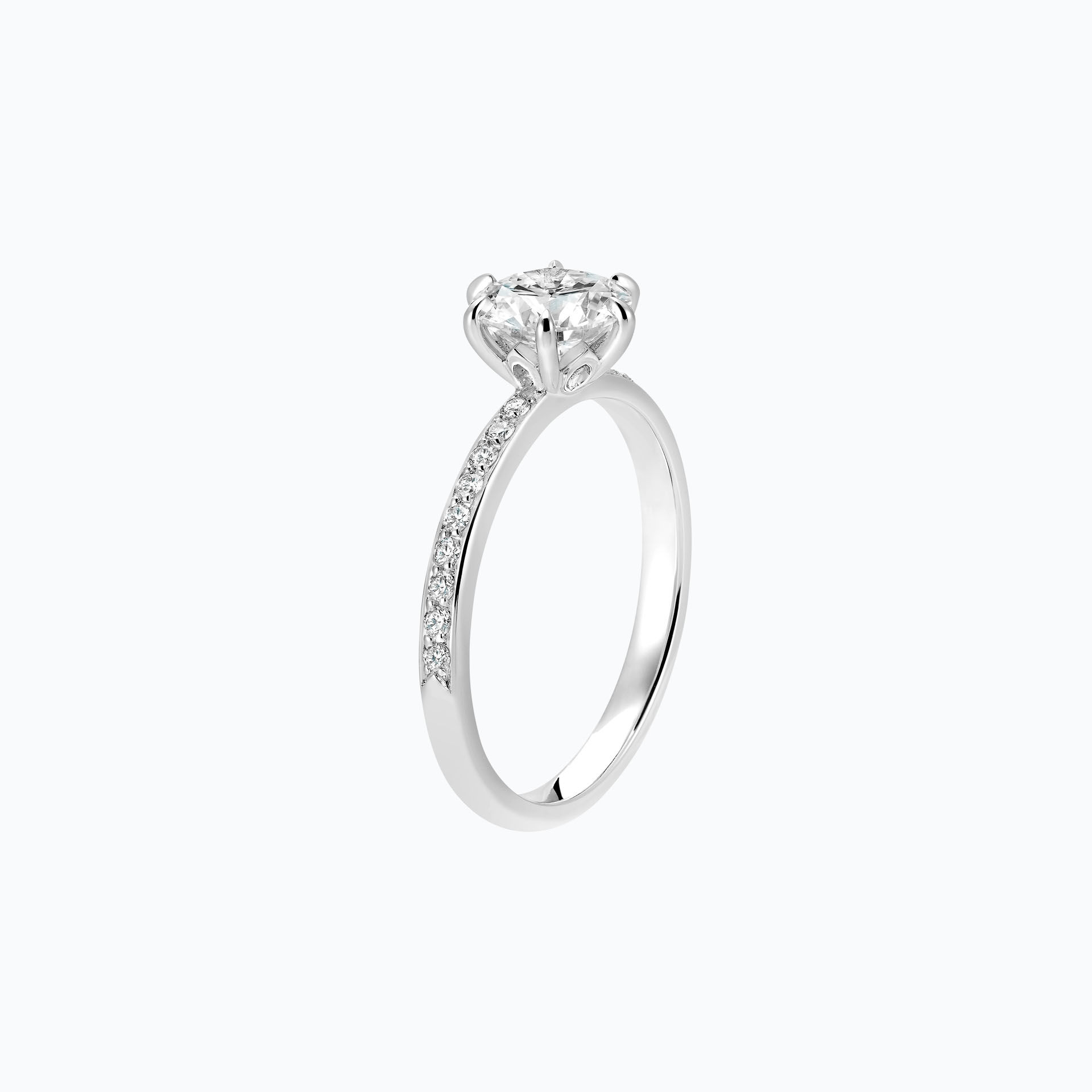 Solitaire Pavé Tulipe